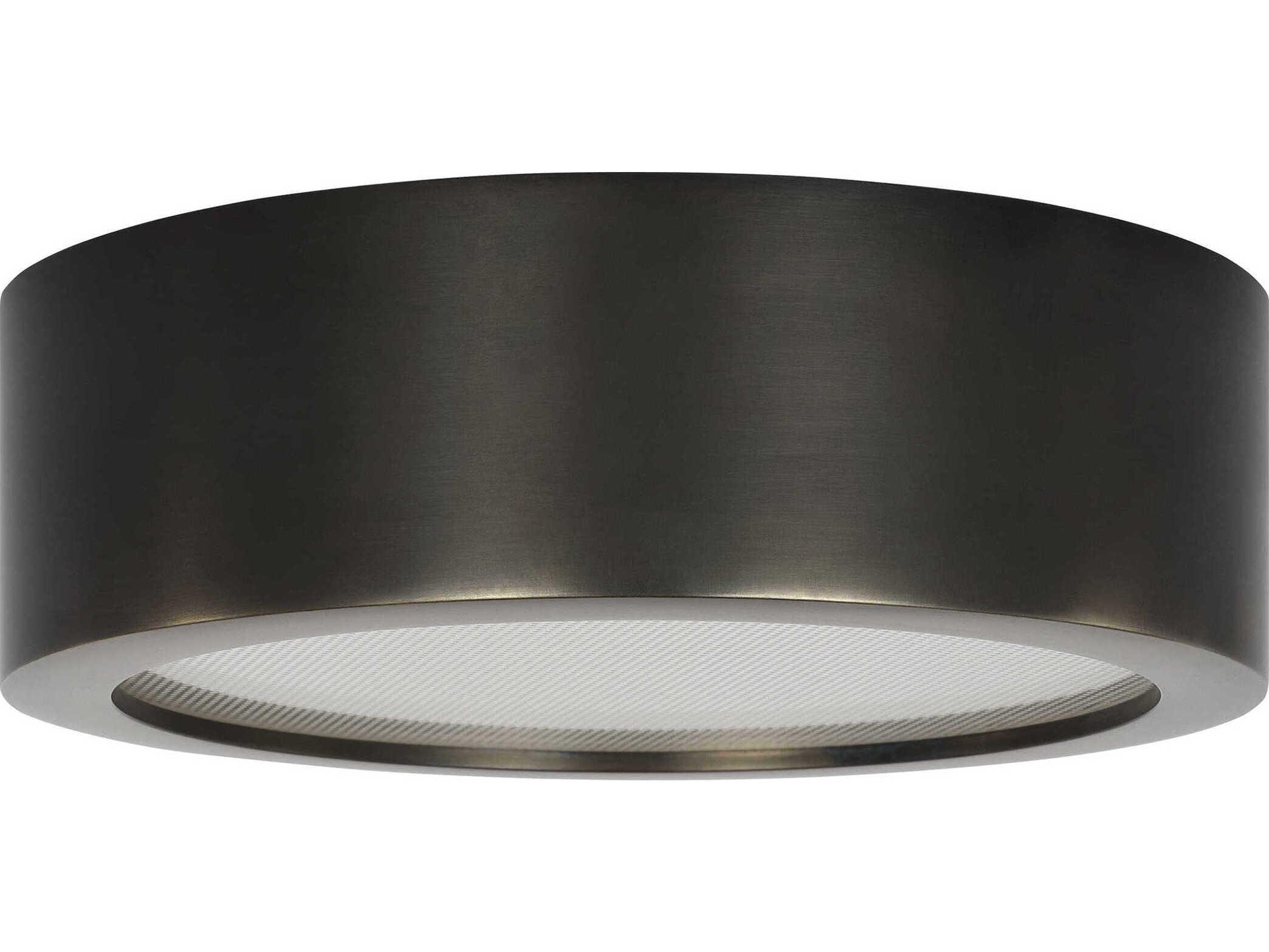 Visual Comfort Modern Cerne 1-Light Dark Bronze Round Flush Mount