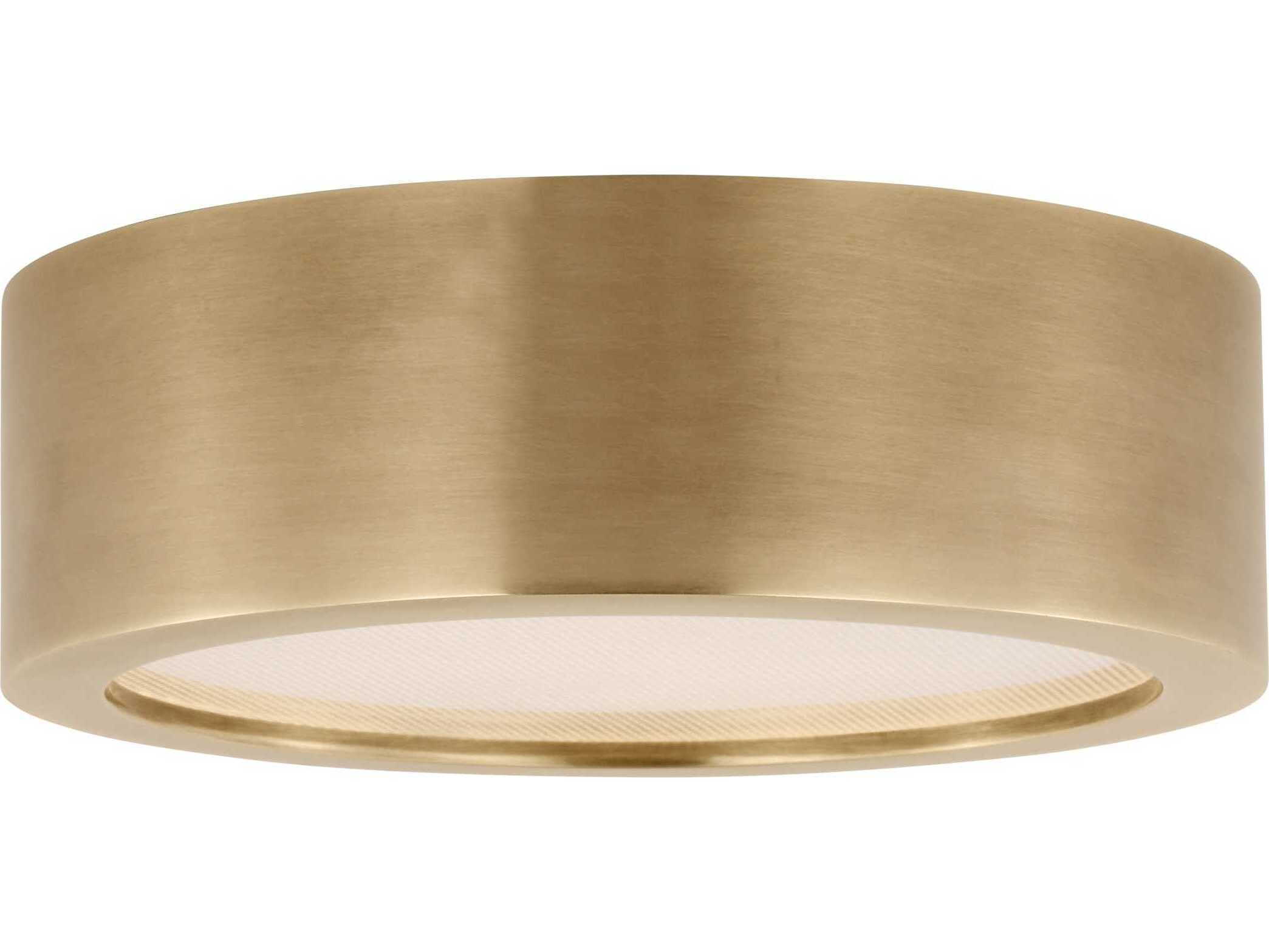Visual Comfort Modern Cerne 1-Light Natural Brass Drum Flush Mount