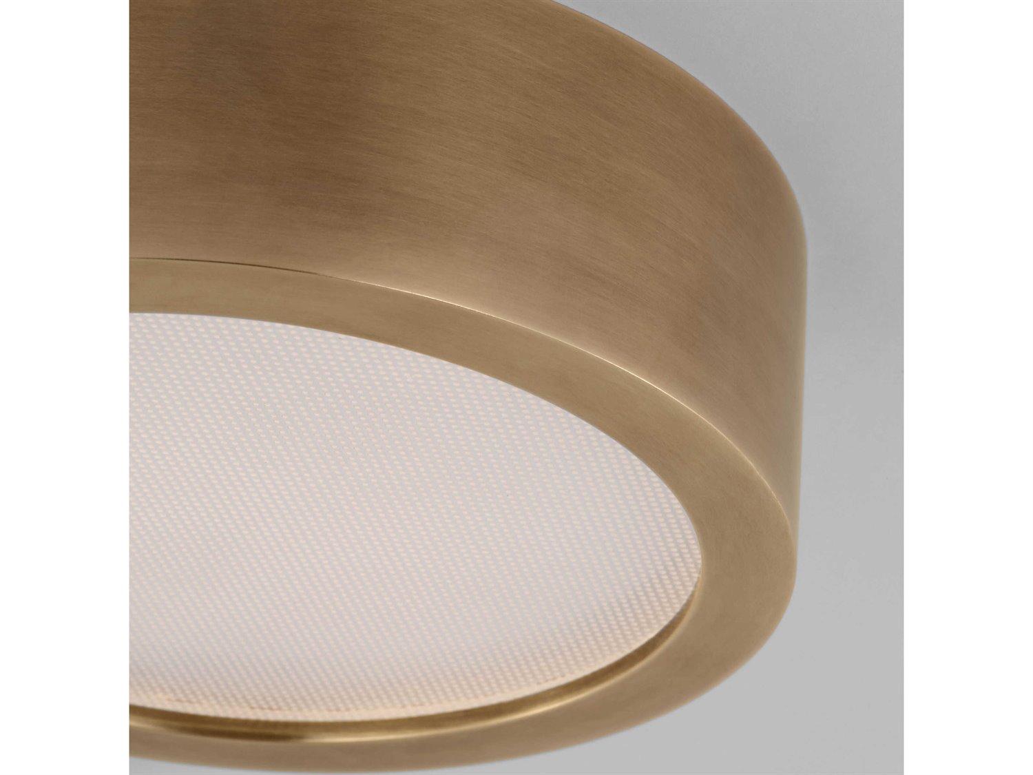 Visual Comfort Modern Cerne 1-Light Natural Brass Drum Flush Mount