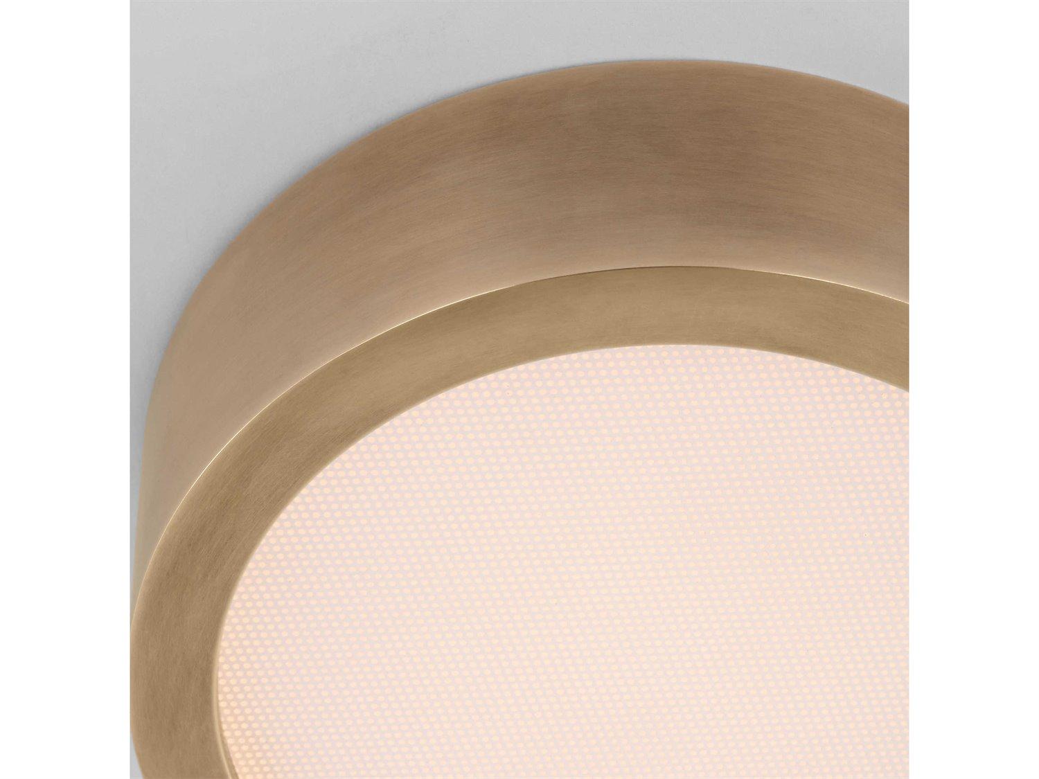 Visual Comfort Modern Cerne 1-Light Natural Brass Drum Flush Mount