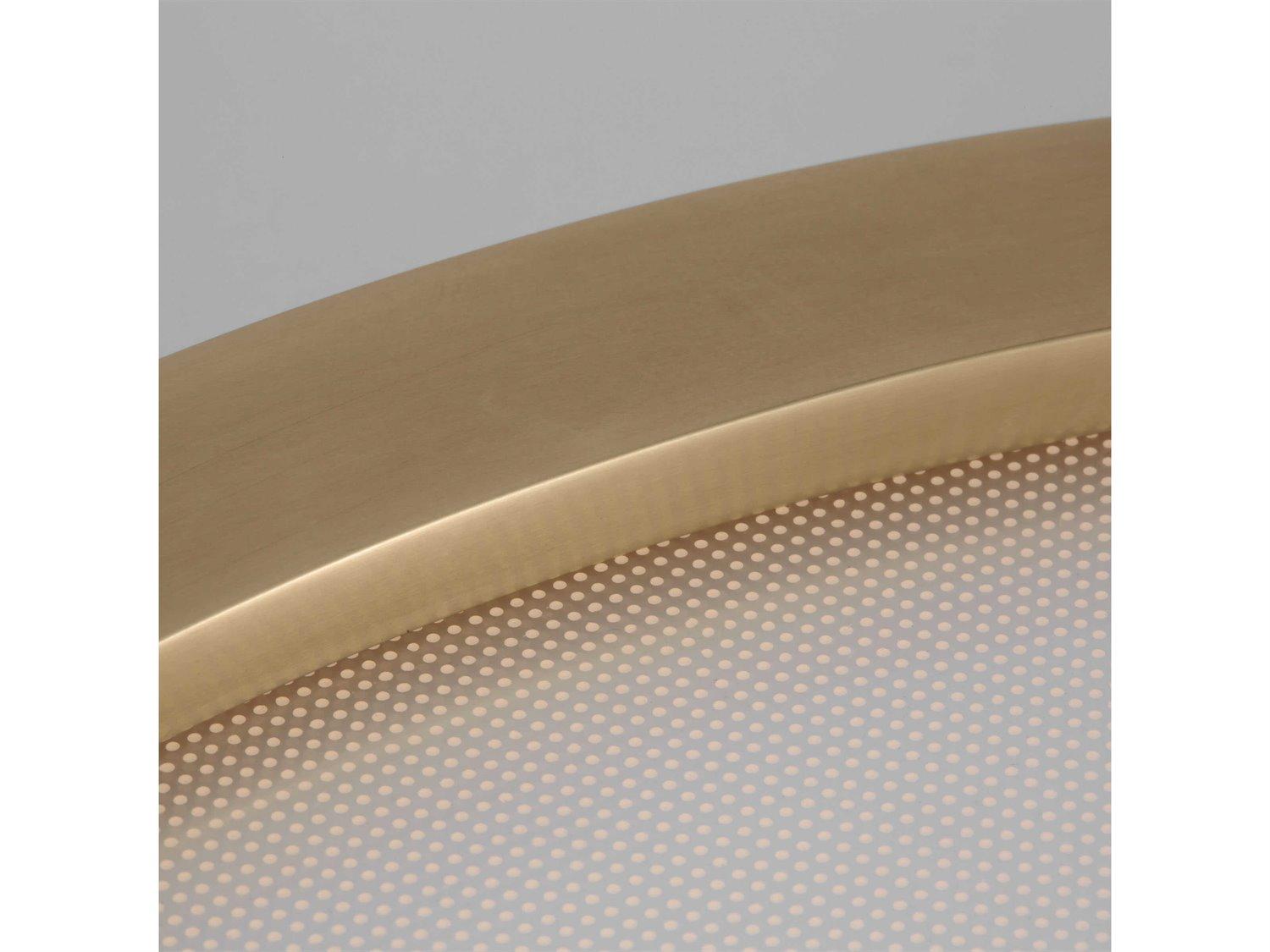 Visual Comfort Modern Cerne 1-Light Natural Brass Round Flush Mount