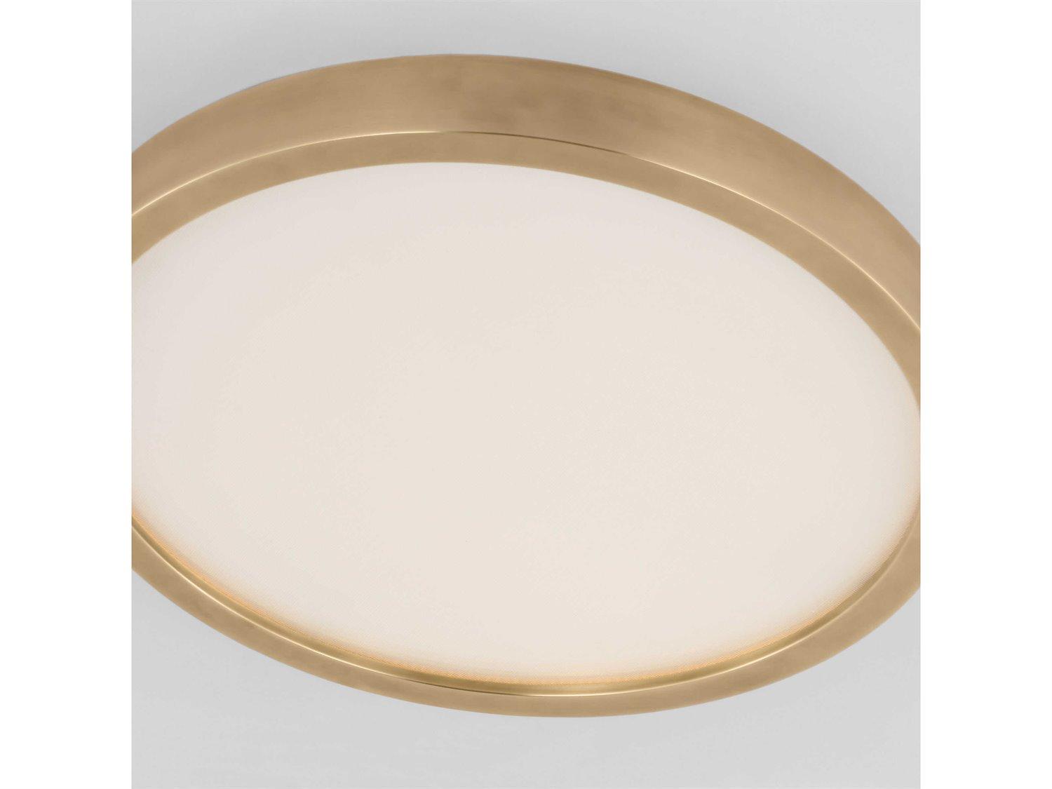 Visual Comfort Modern Cerne 1-Light Natural Brass Round Flush Mount