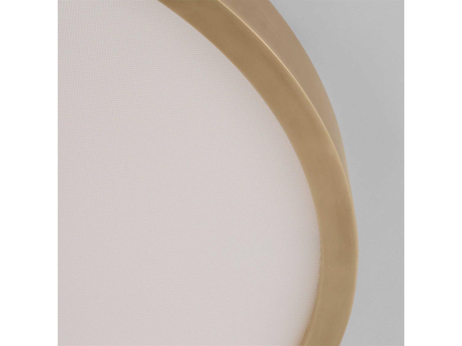 Visual Comfort Modern Cerne 1-Light Natural Brass Round Flush Mount