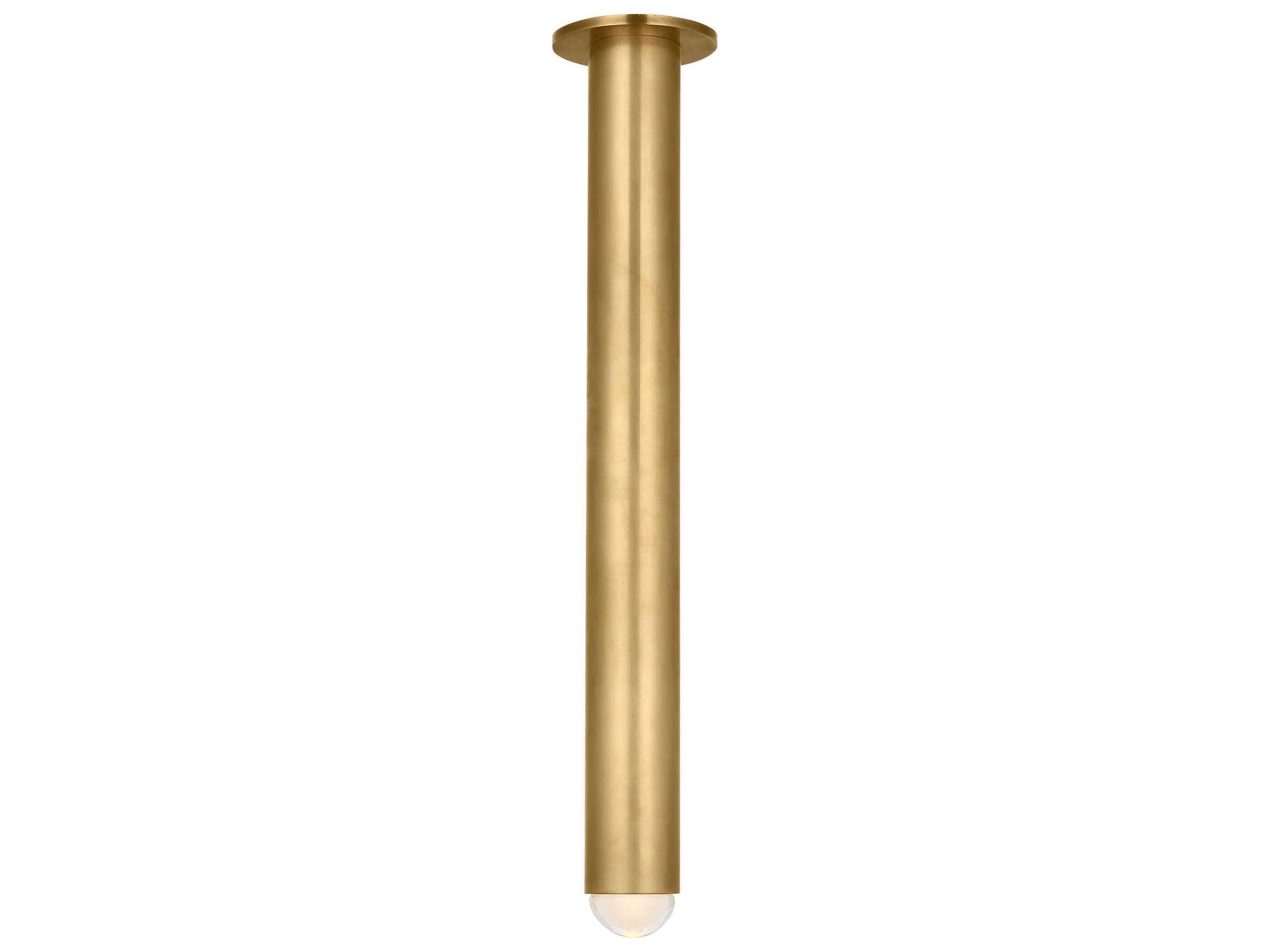 Visual Comfort Modern Ebell 1-Light Natural Brass Cylinder Flush Mount