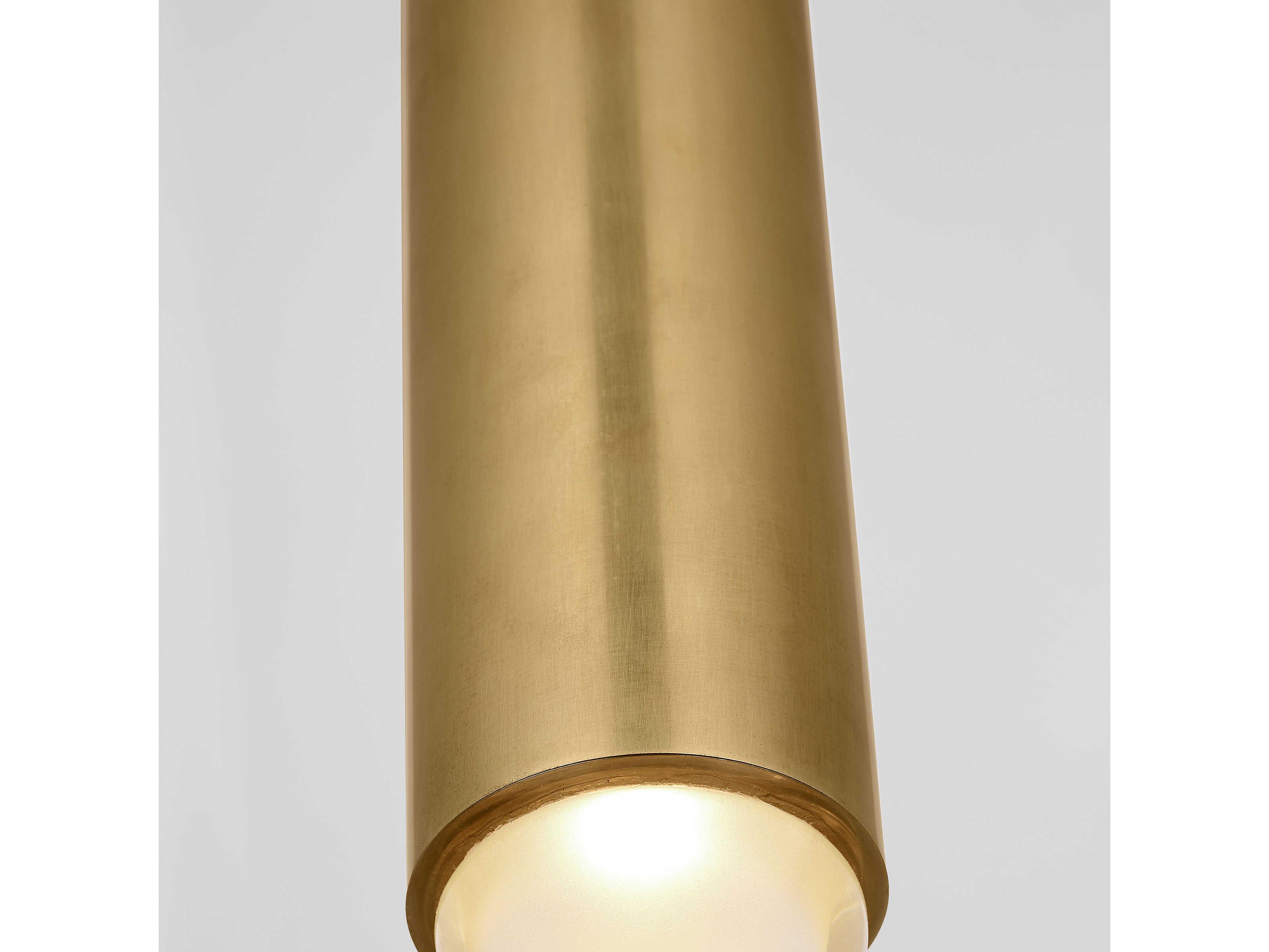 Visual Comfort Modern Ebell 1-Light Natural Brass Cylinder Flush Mount