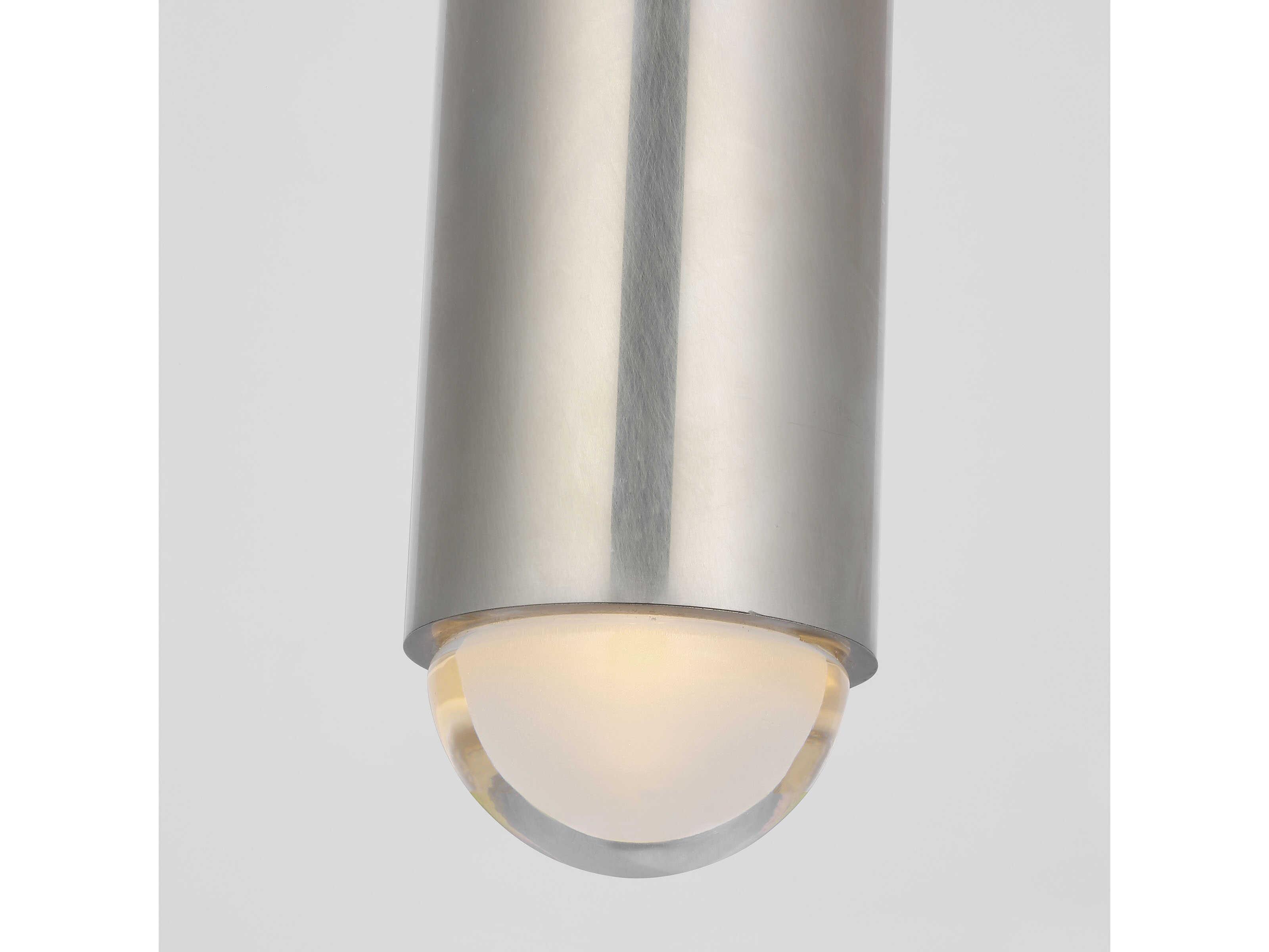 Visual Comfort Modern Ebell 1-Light Antique Nickel Cylinder Flush Mount