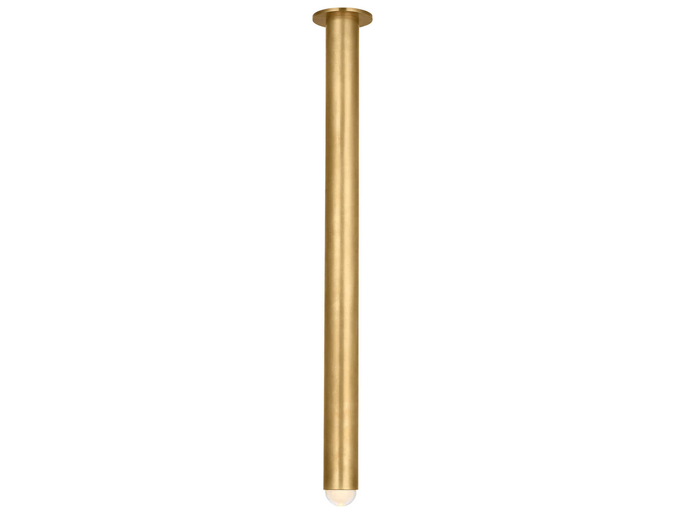 Visual Comfort Modern Ebell 1-Light Natural Brass Cylinder Flush Mount
