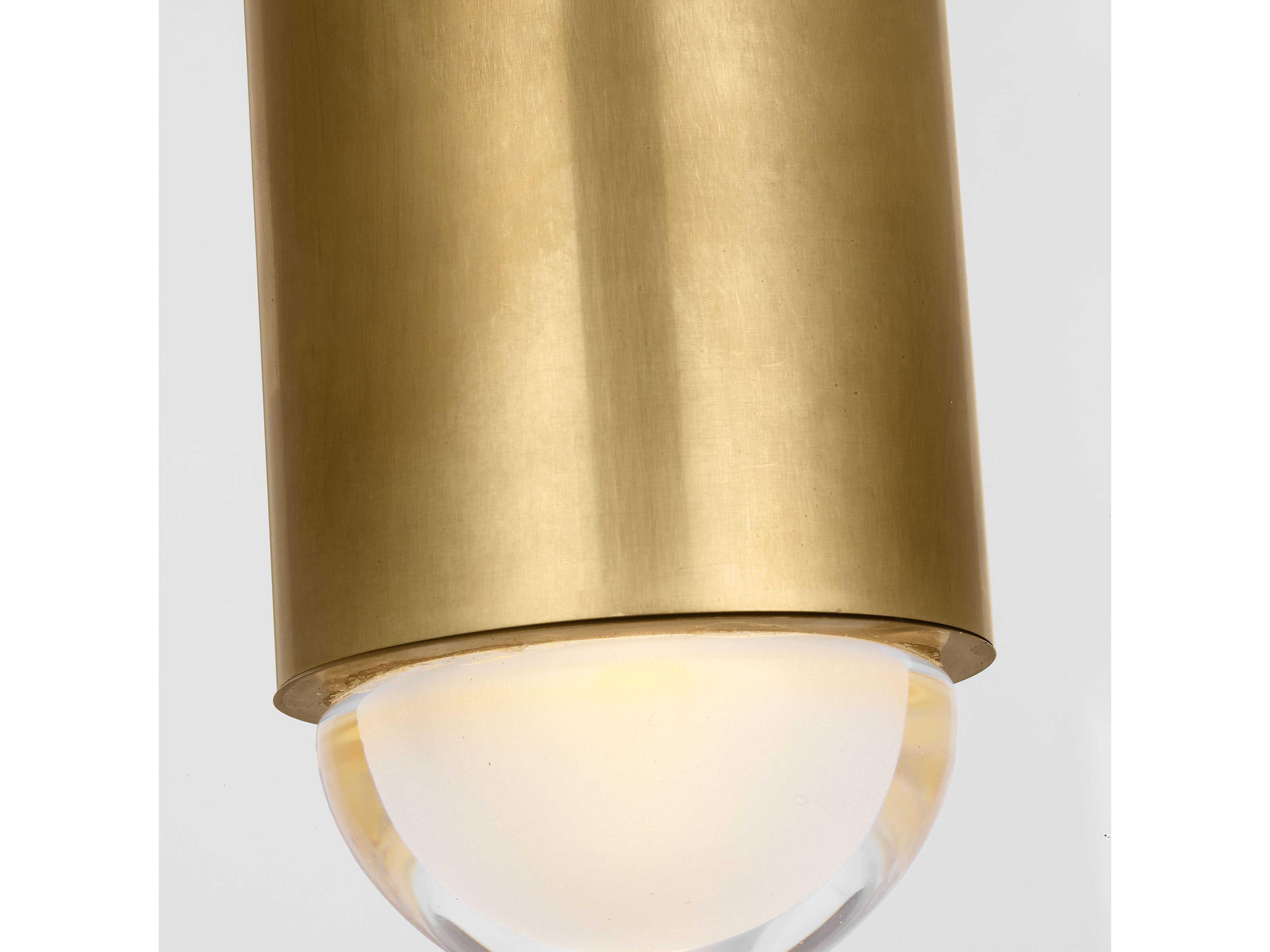 Visual Comfort Modern Ebell 1-Light Natural Brass Cylinder Flush Mount