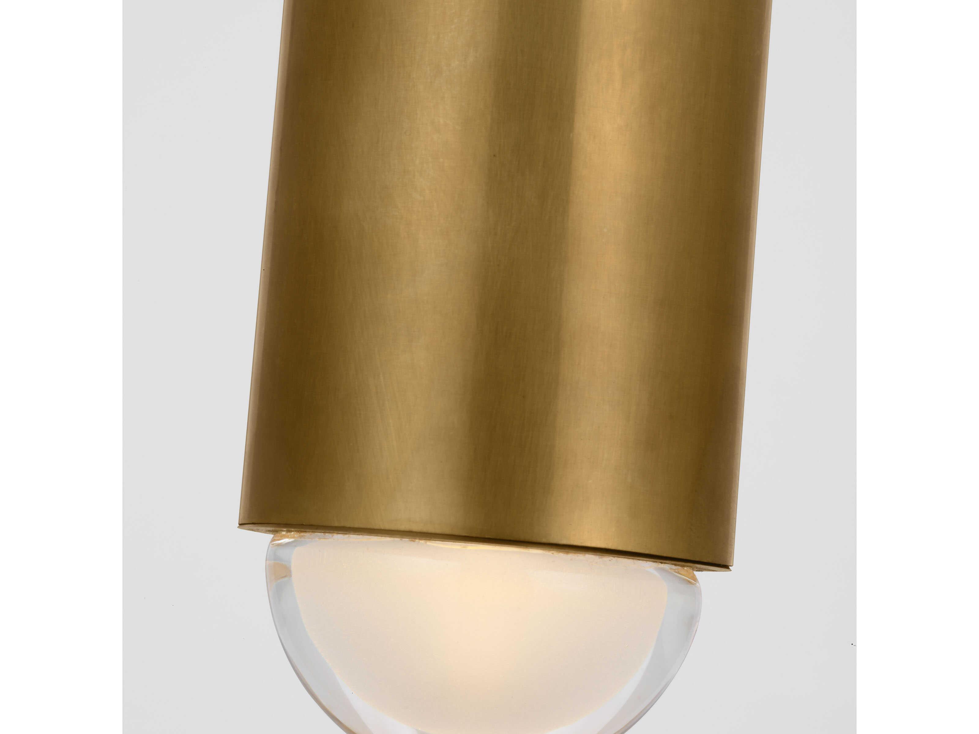 Visual Comfort Modern Ebell 1-Light Natural Brass Cylinder Flush Mount