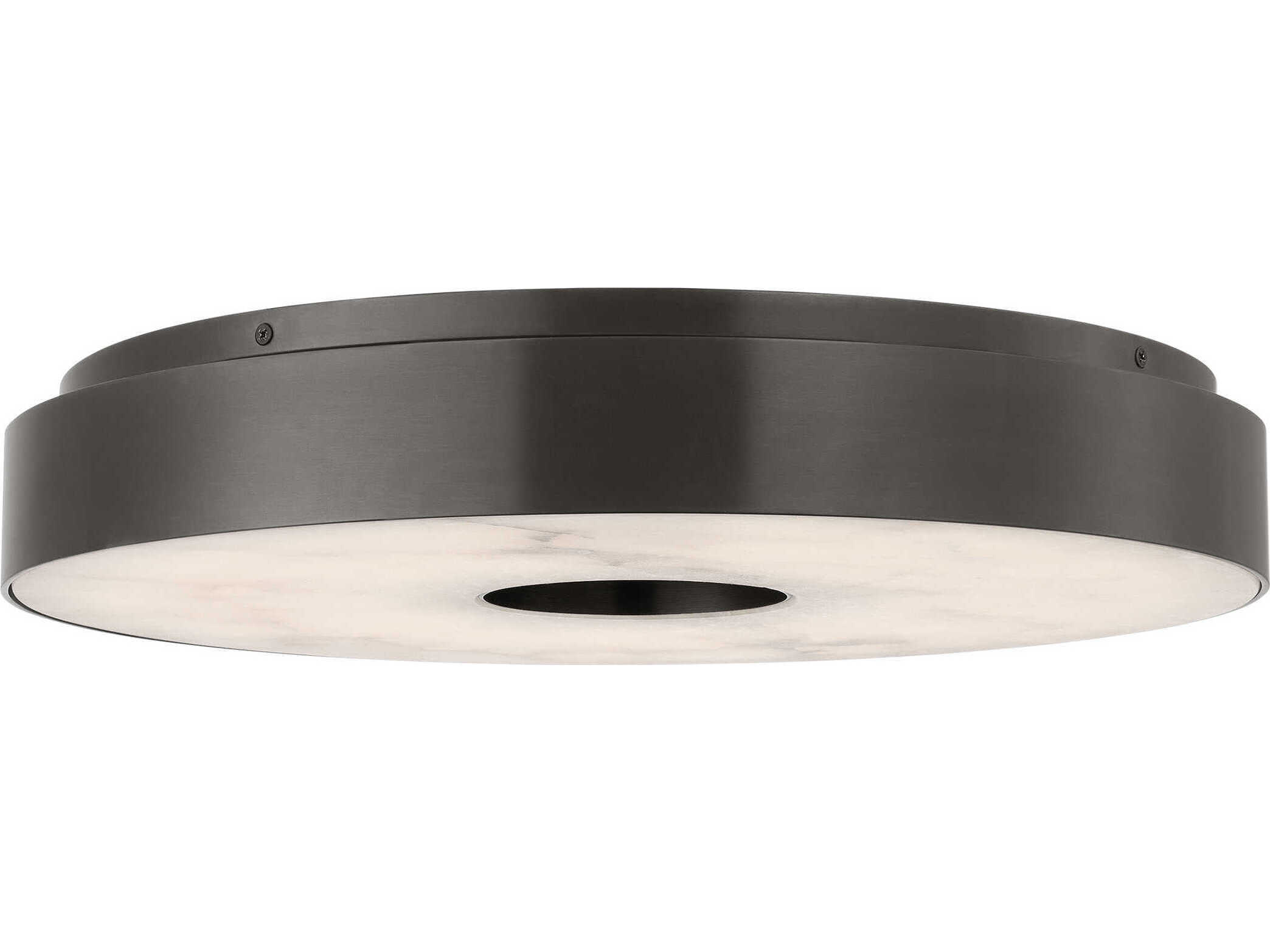 Visual Comfort Modern Wyllis 1-Light Bronze Round Flush Mount
