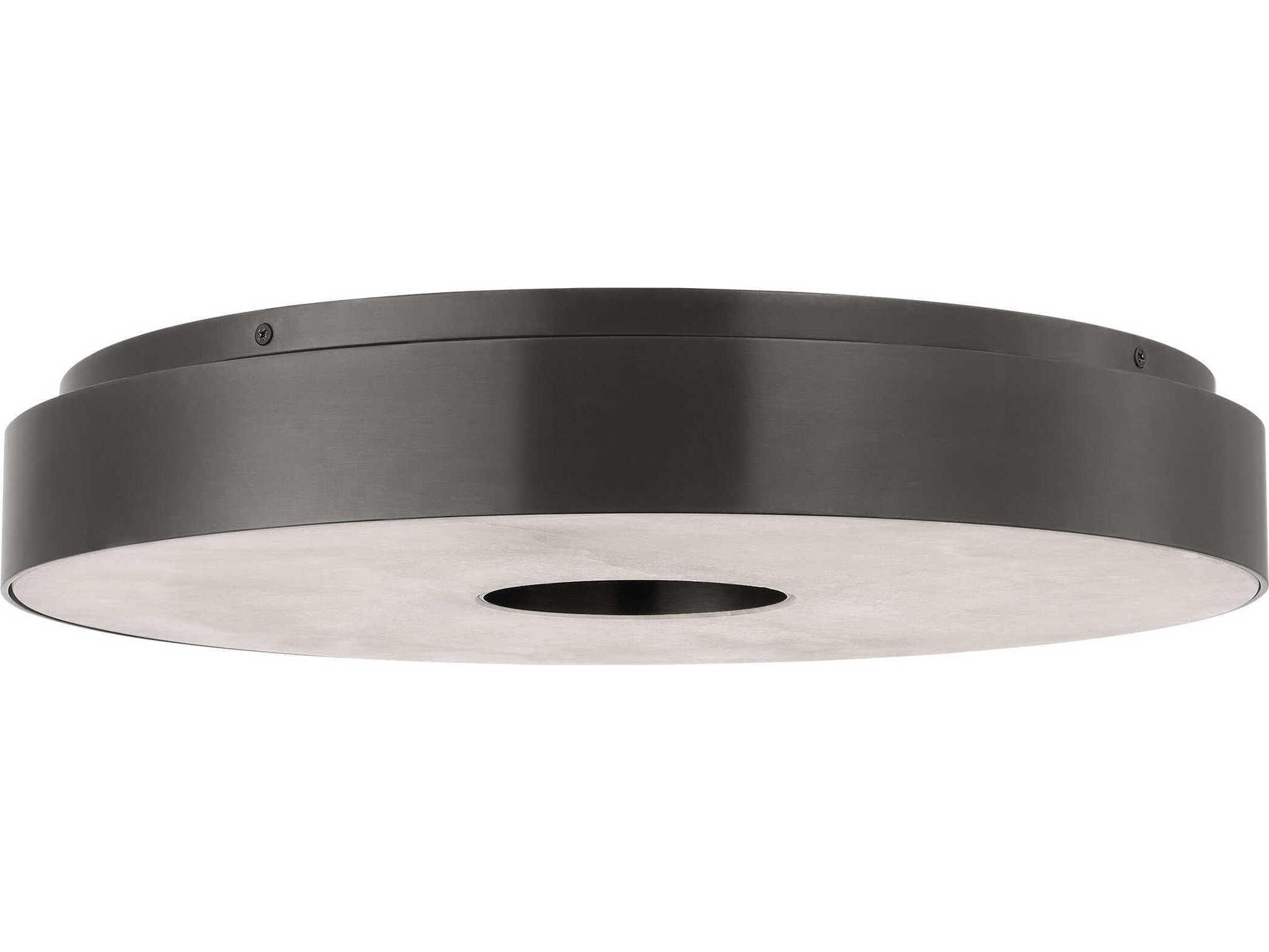 Visual Comfort Modern Wyllis 1-Light Bronze Round Flush Mount