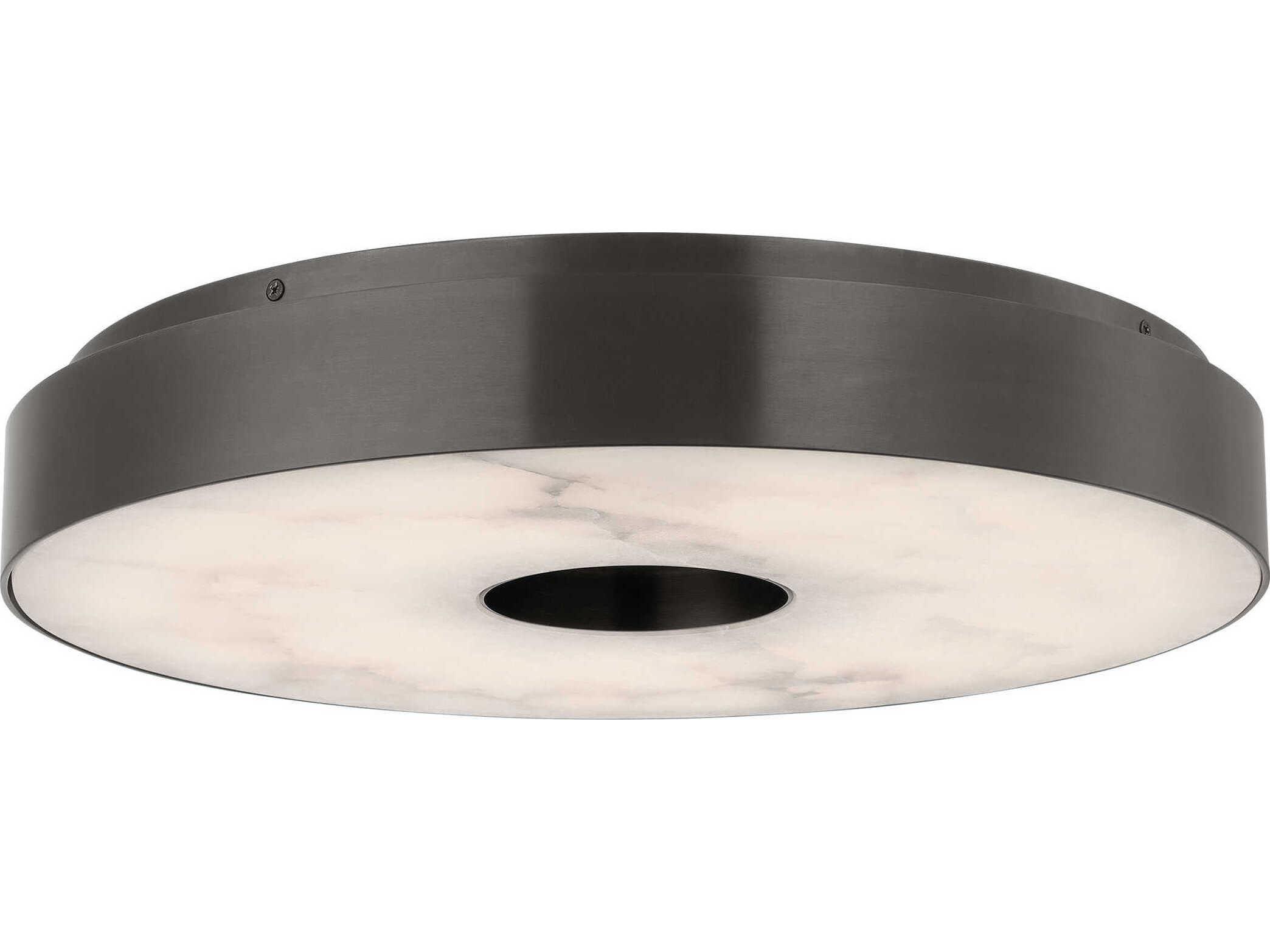 Visual Comfort Modern Wyllis 1-Light Bronze Round Flush Mount