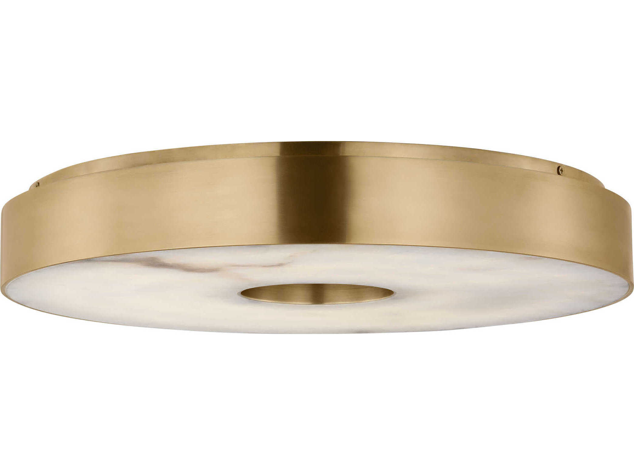 Visual Comfort Modern Wyllis 1-Light Hand Rubbed Antique Brass Round Flush Mount