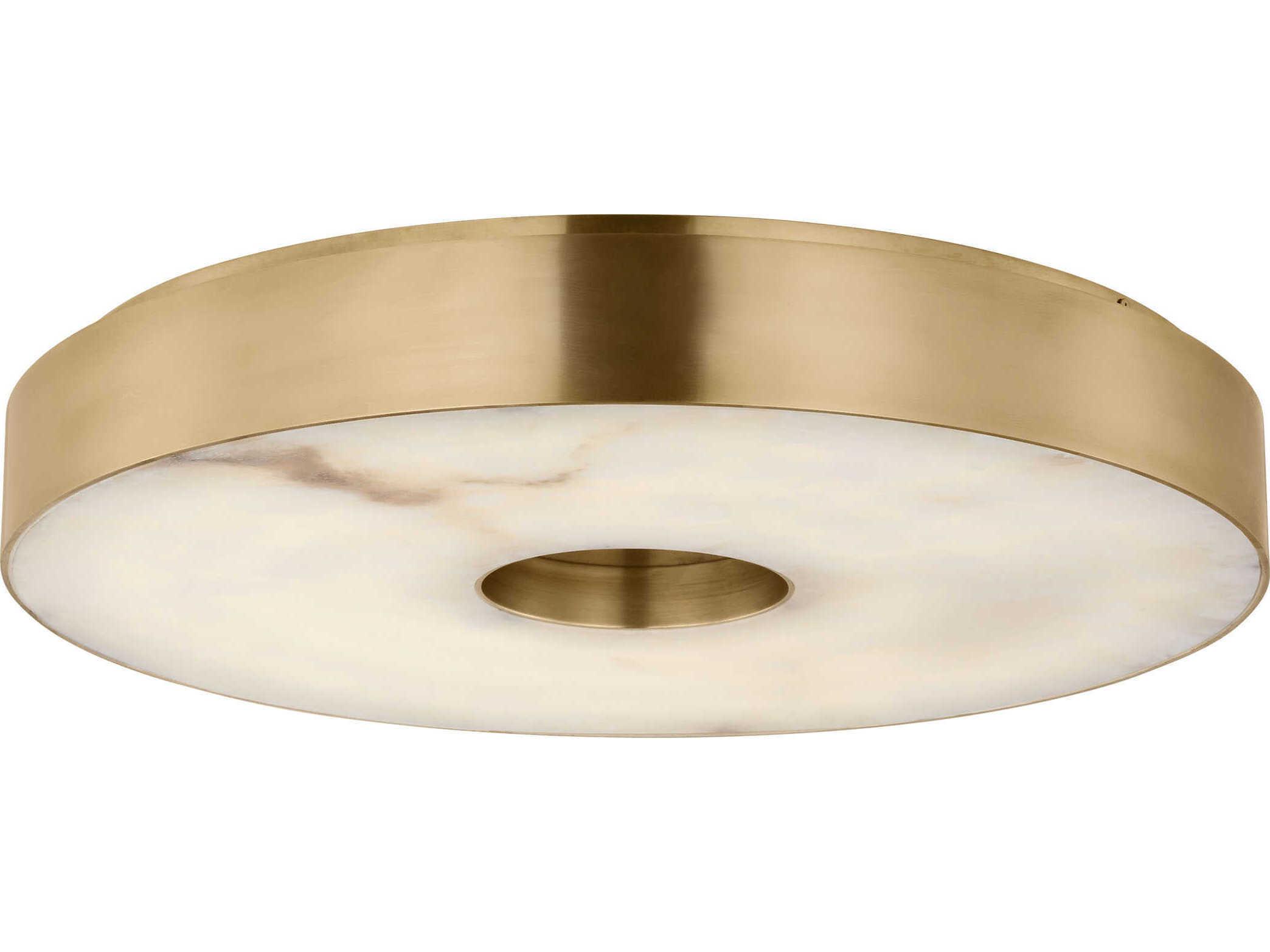 Visual Comfort Modern Wyllis 1-Light Hand Rubbed Antique Brass Round Flush Mount