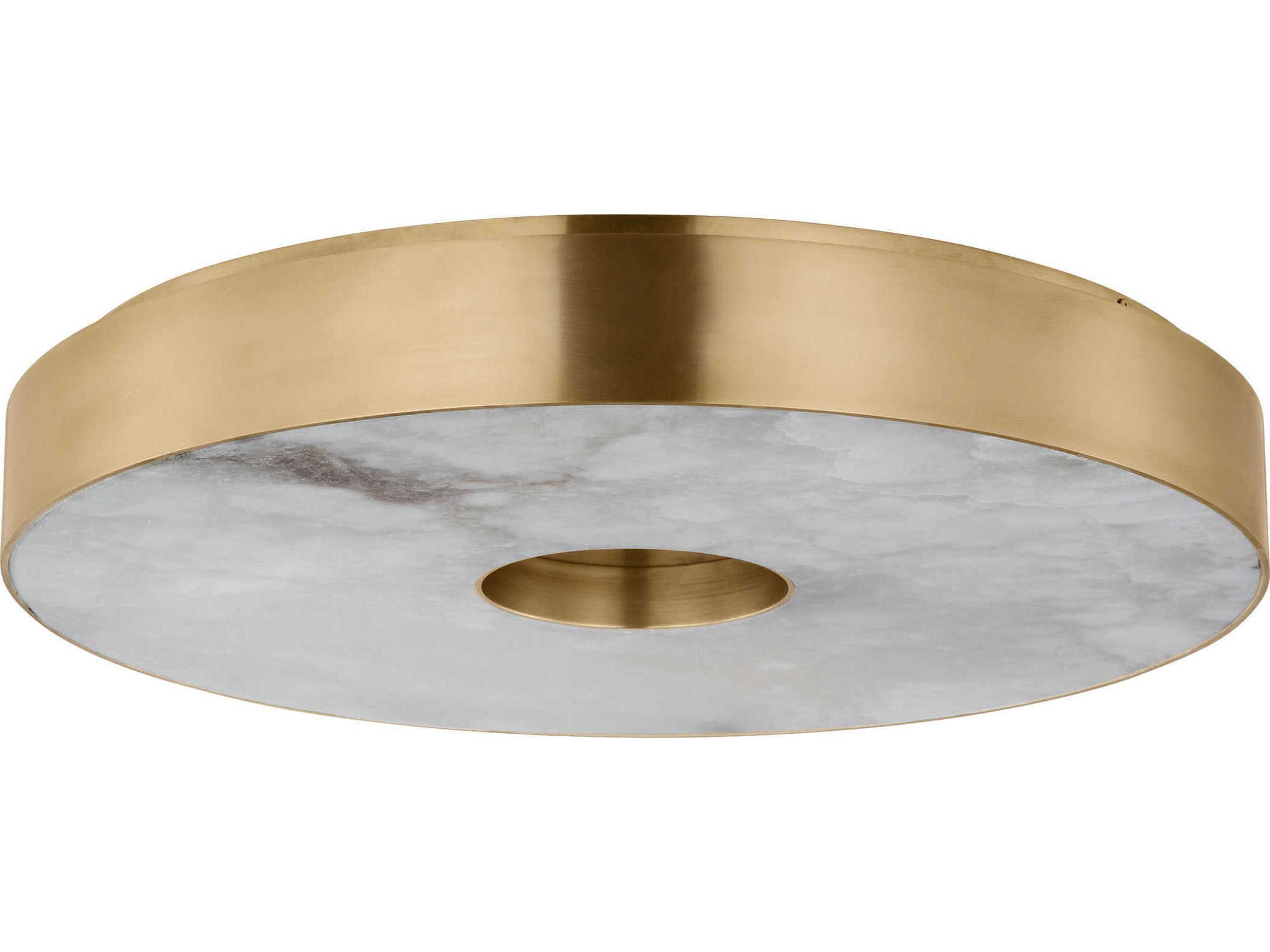 Visual Comfort Modern Wyllis 1-Light Hand Rubbed Antique Brass Round Flush Mount