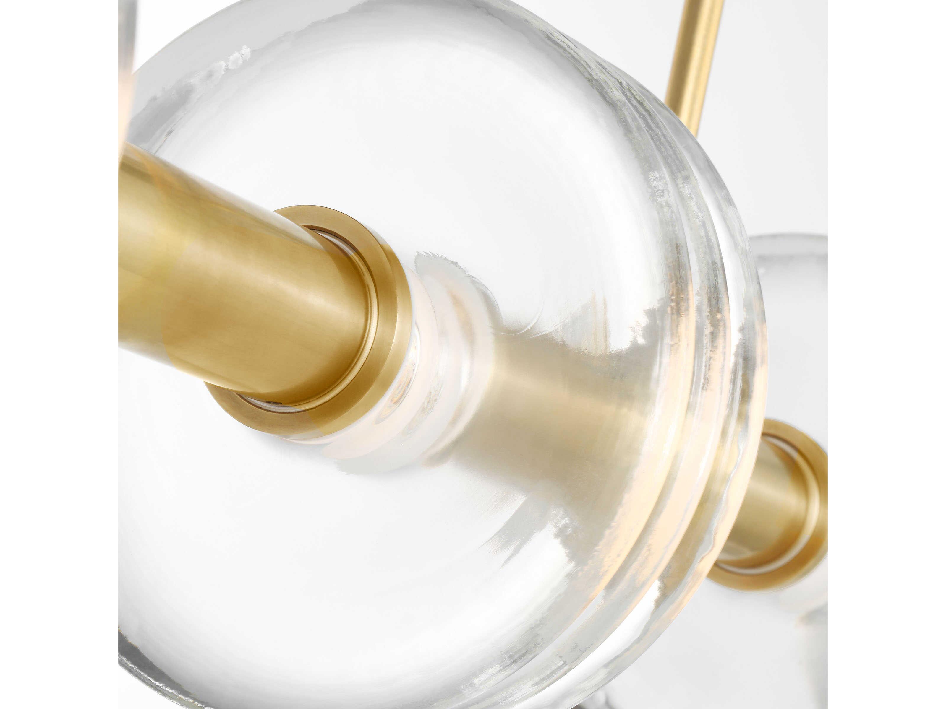 Visual Comfort Modern Laurel 6-Light Natural Brass Linear Island Pendant