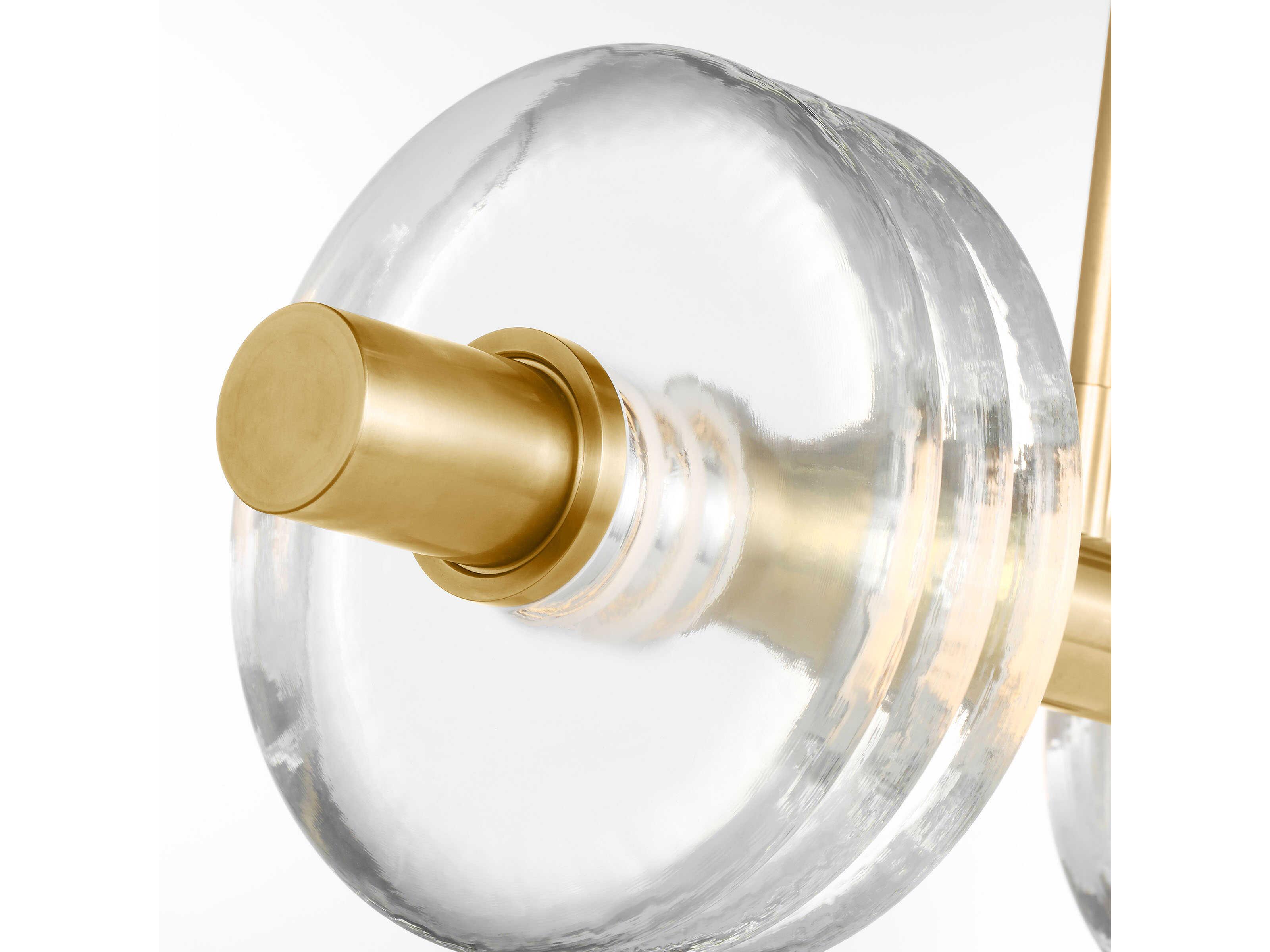 Visual Comfort Modern Laurel 6-Light Natural Brass Linear Island Pendant