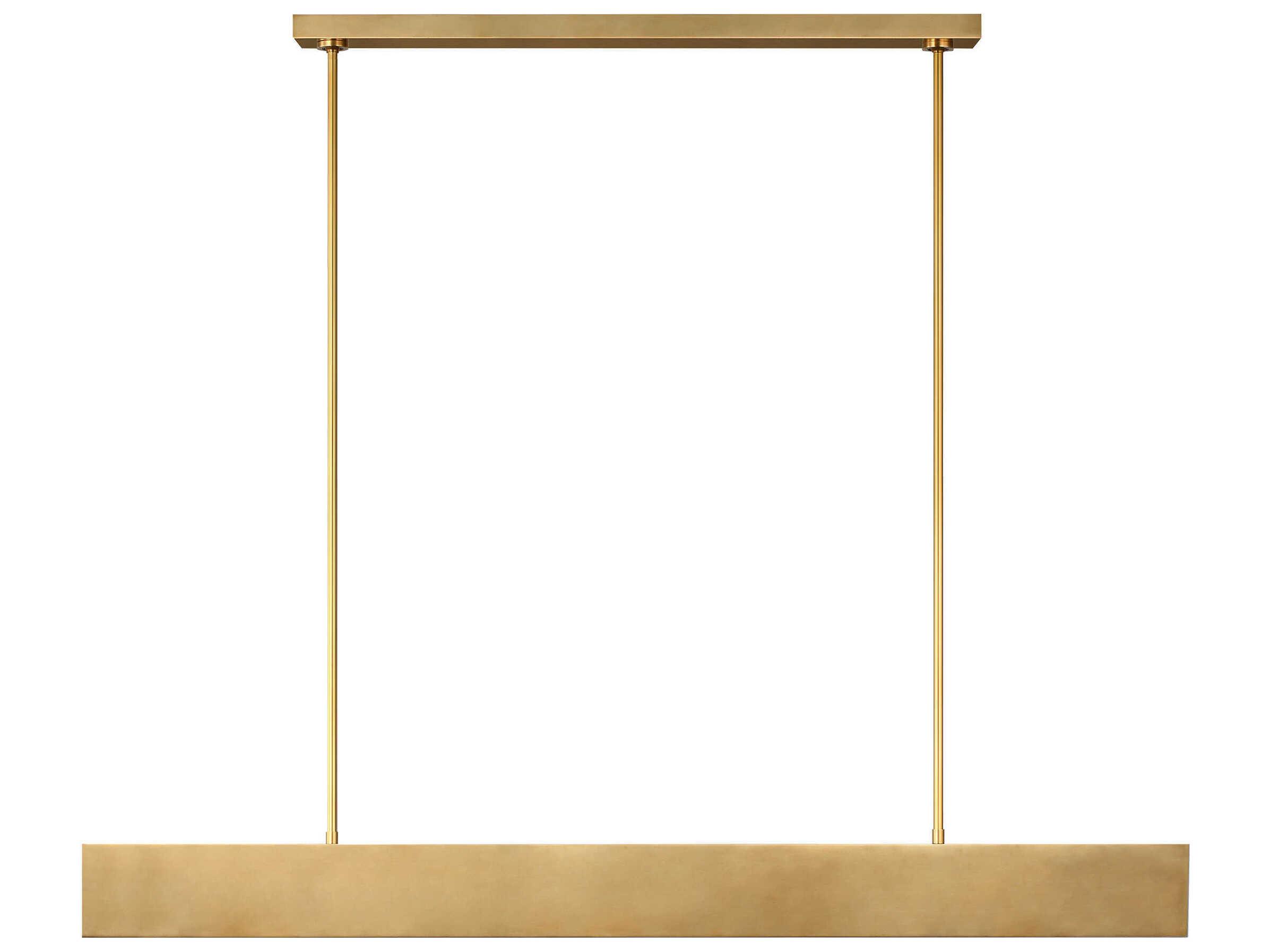 Visual Comfort Modern Pench 1-Light Natural Brass Linear Island Pendant