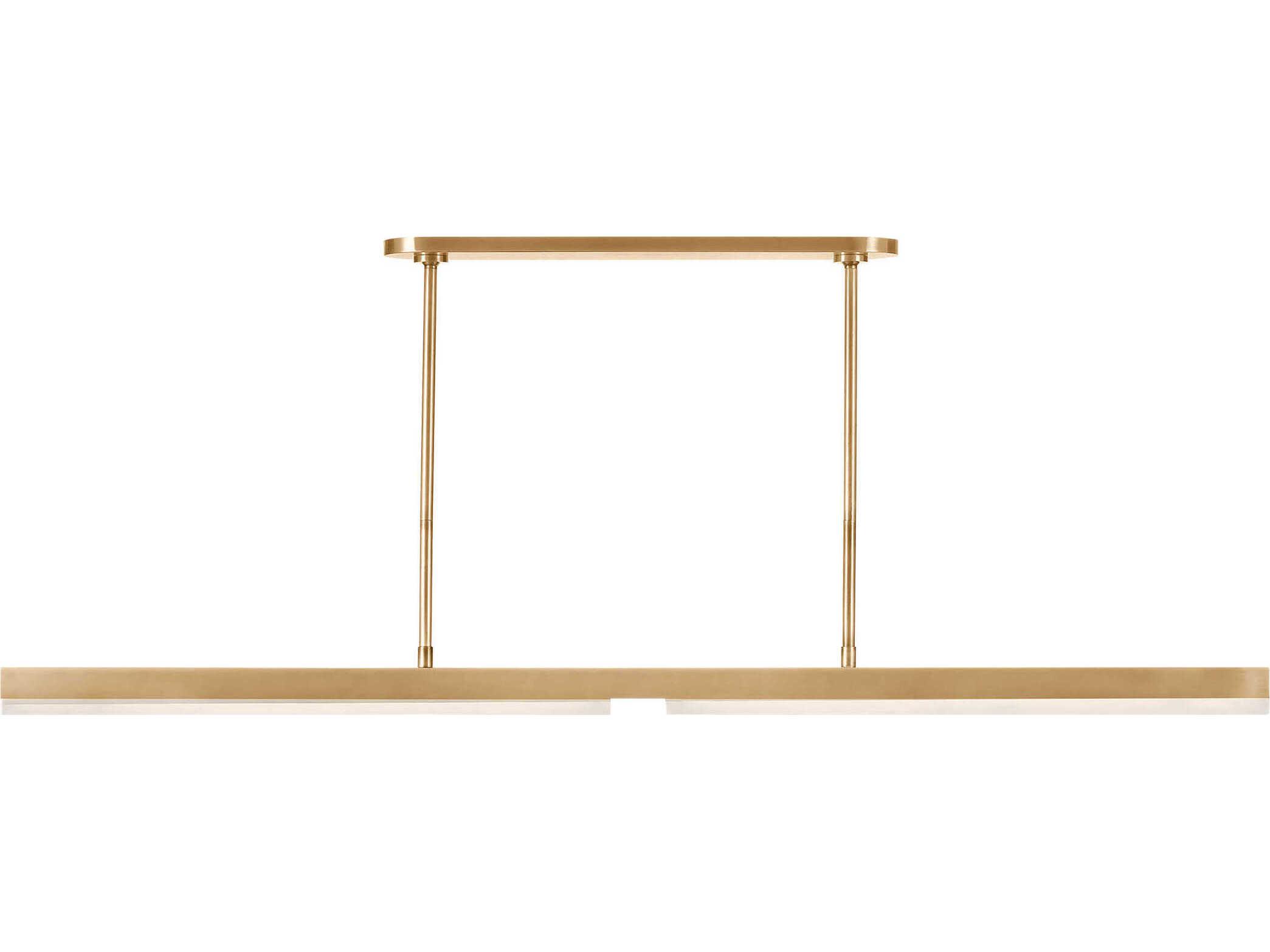 Visual Comfort Modern Linea 1-Light Hand Rubbed Antique Brass Linear Island Pendant