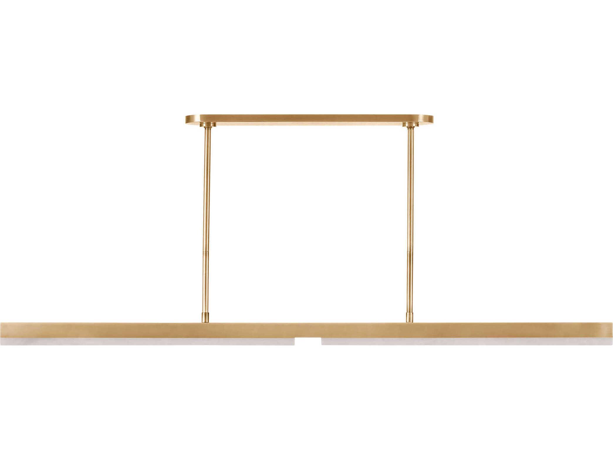 Visual Comfort Modern Linea 1-Light Hand Rubbed Antique Brass Linear Island Pendant