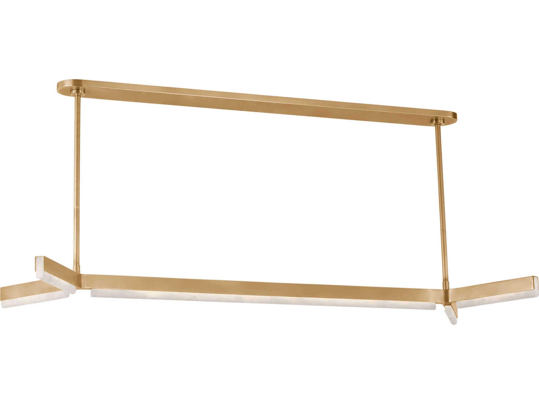 Visual Comfort Modern Linea 5-Light Hand Rubbed Antique Brass Linear Island Pendant