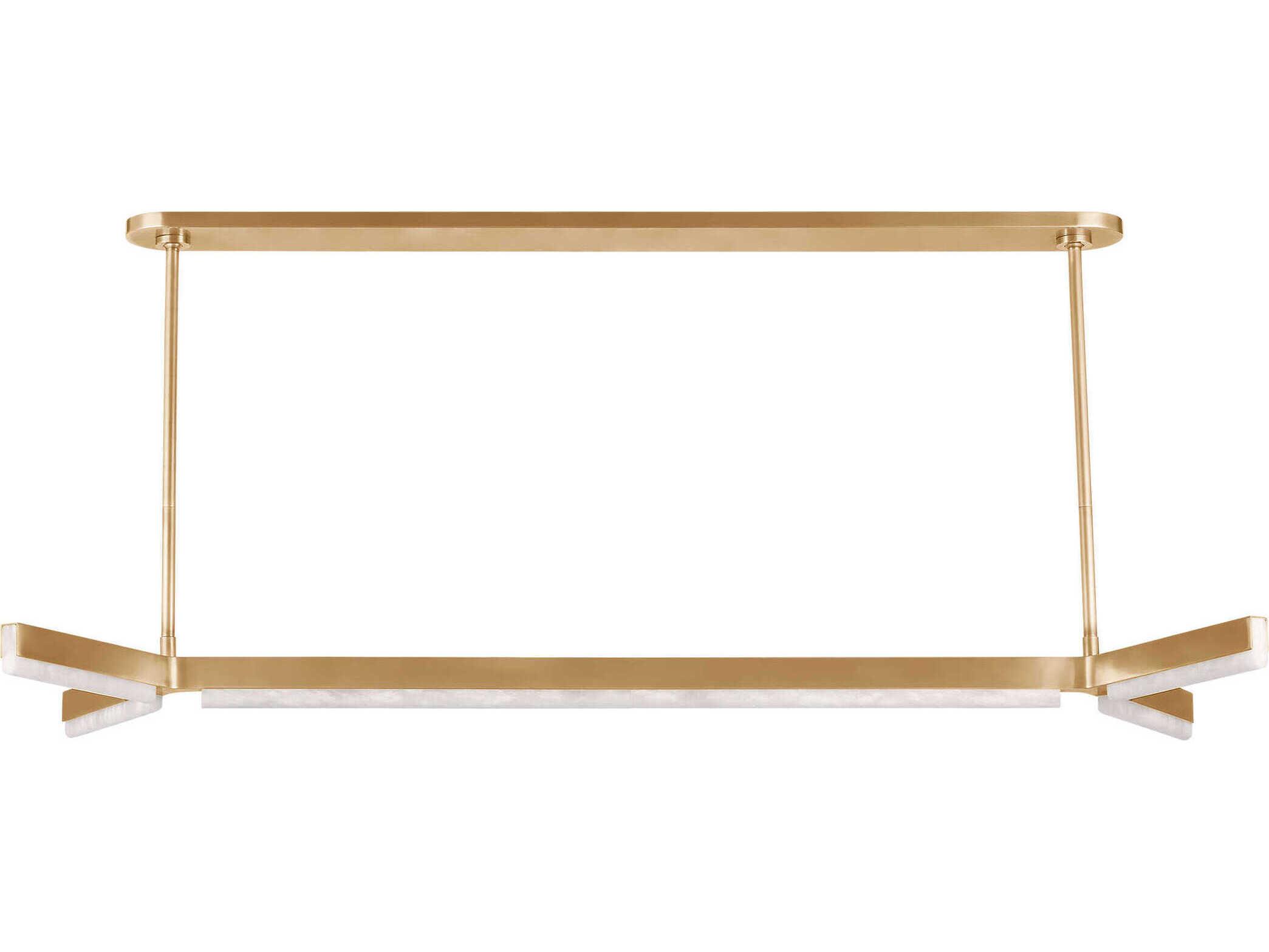 Visual Comfort Modern Linea 5-Light Hand Rubbed Antique Brass Linear Island Pendant