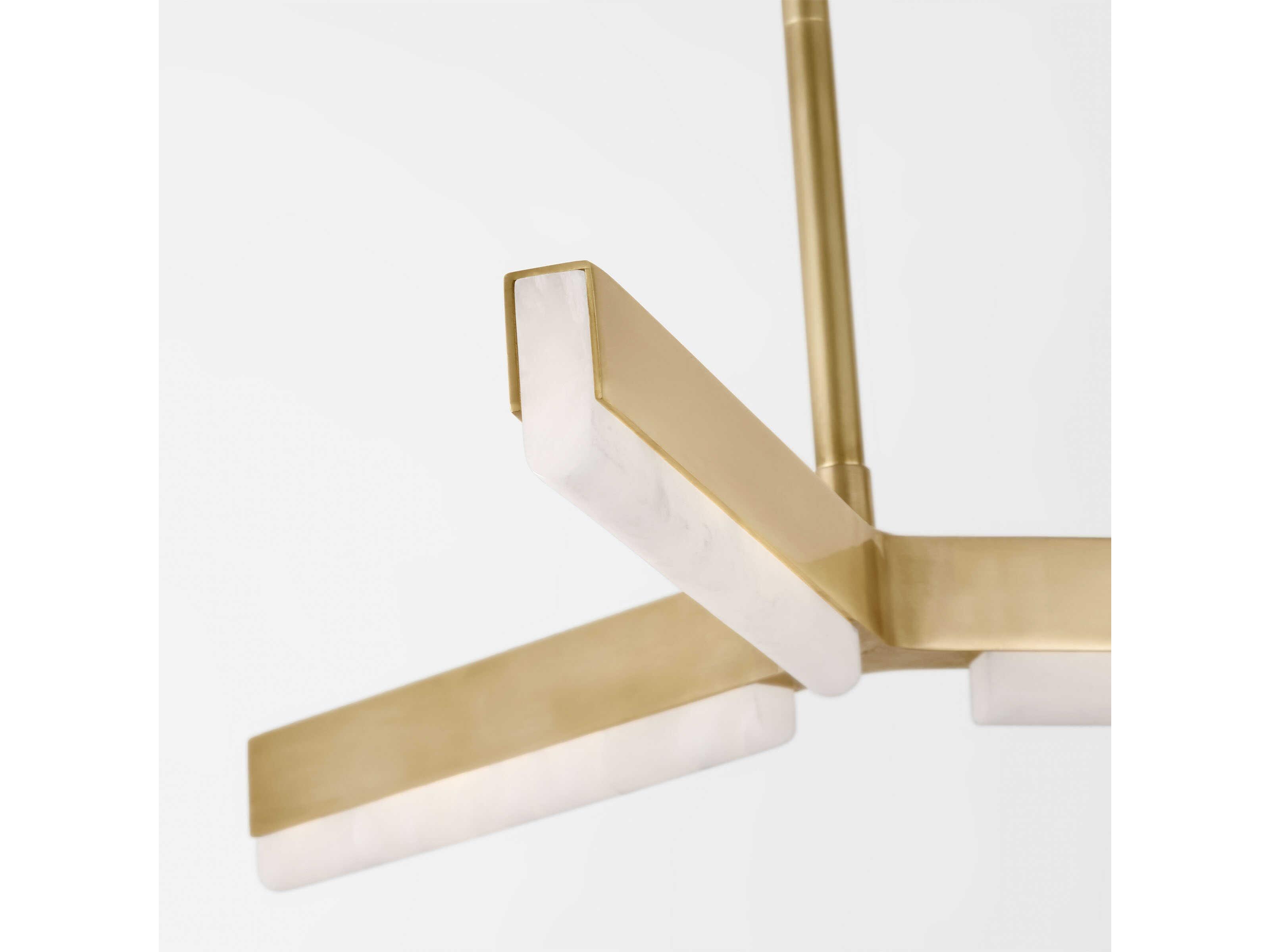 Visual Comfort Modern Linea 5-Light Hand Rubbed Antique Brass Linear Island Pendant