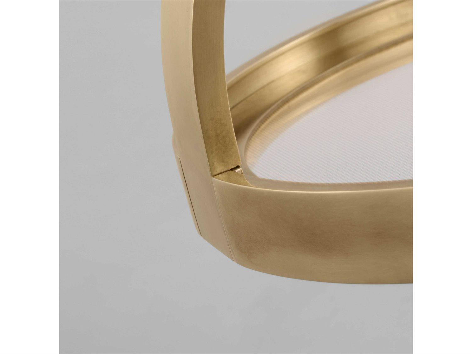 Visual Comfort Modern Cerne 1-Light Natural Brass Round Mini Pendant