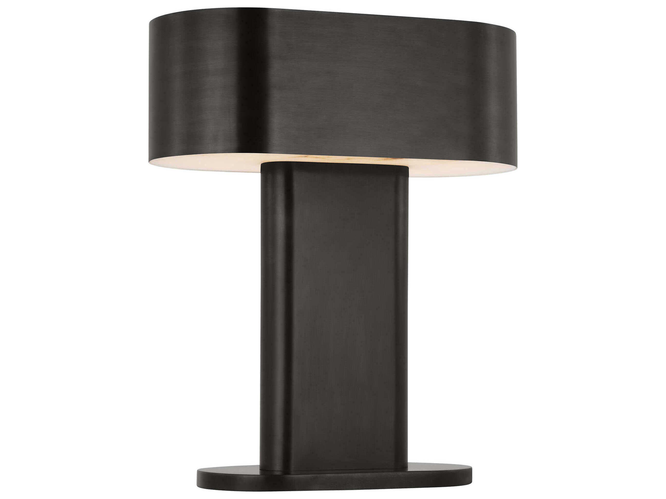 Visual Comfort Modern Wyllis Dark Bronze White Alabaster Diffuser Table Lamp