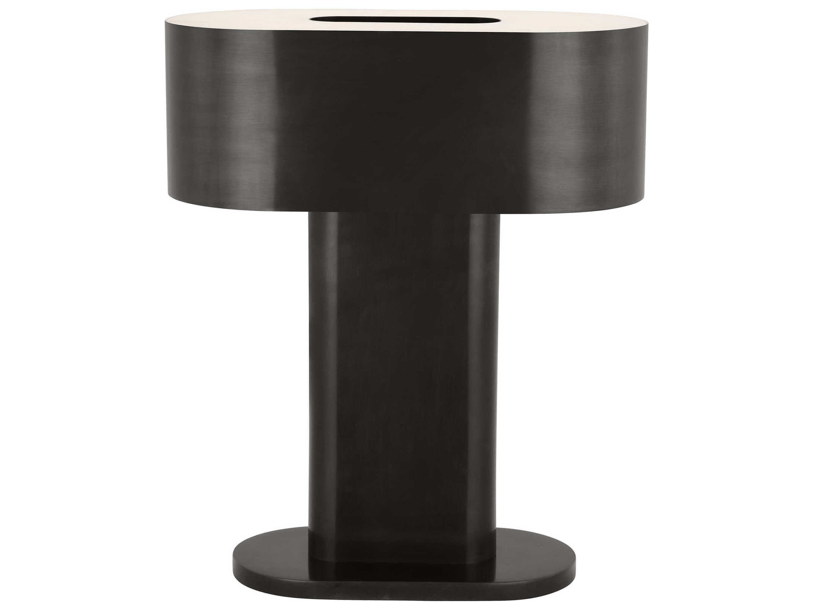 Visual Comfort Modern Wyllis Dark Bronze White Alabaster Diffuser Table Lamp