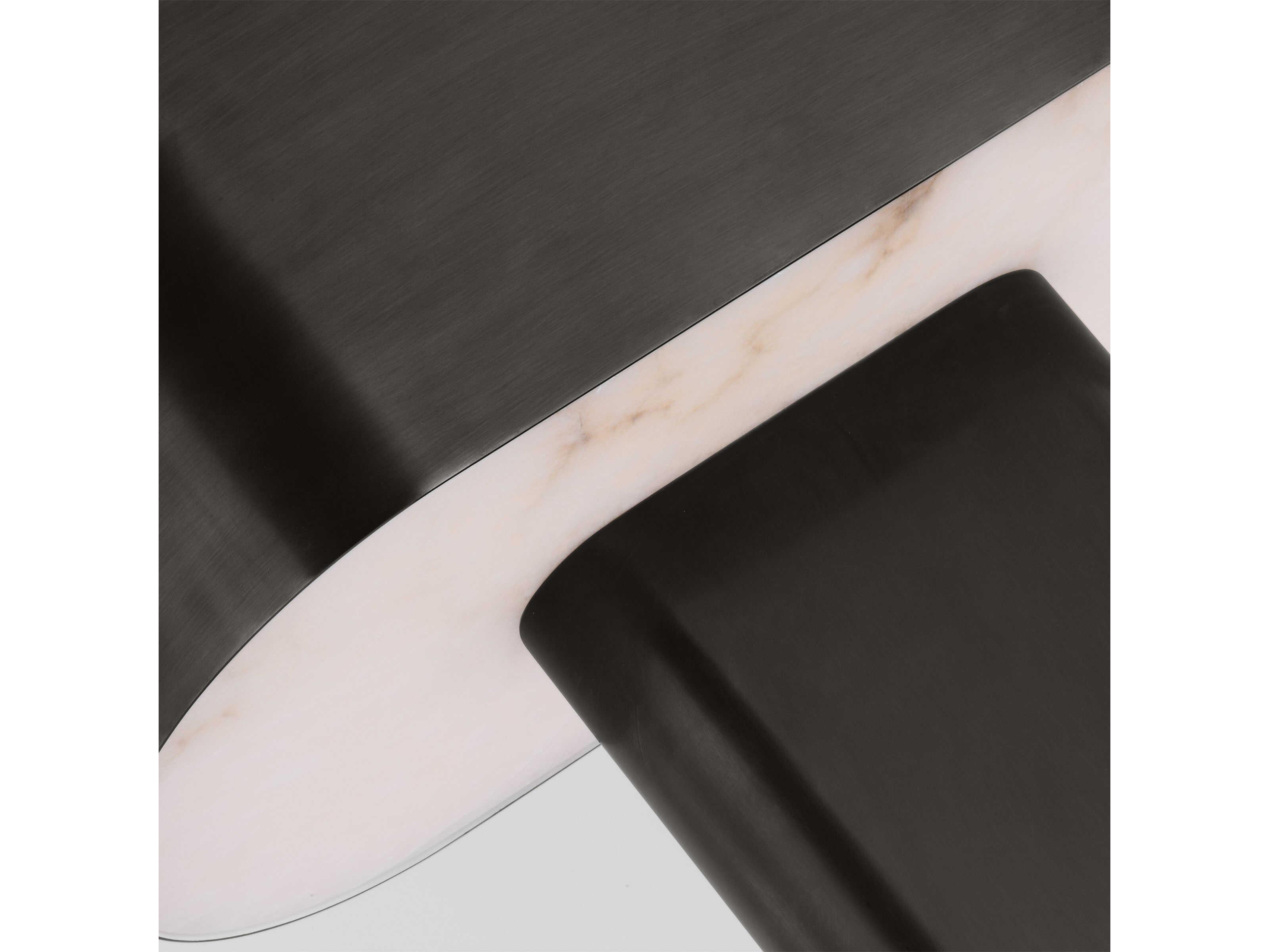 Visual Comfort Modern Wyllis Dark Bronze White Alabaster Diffuser Table Lamp