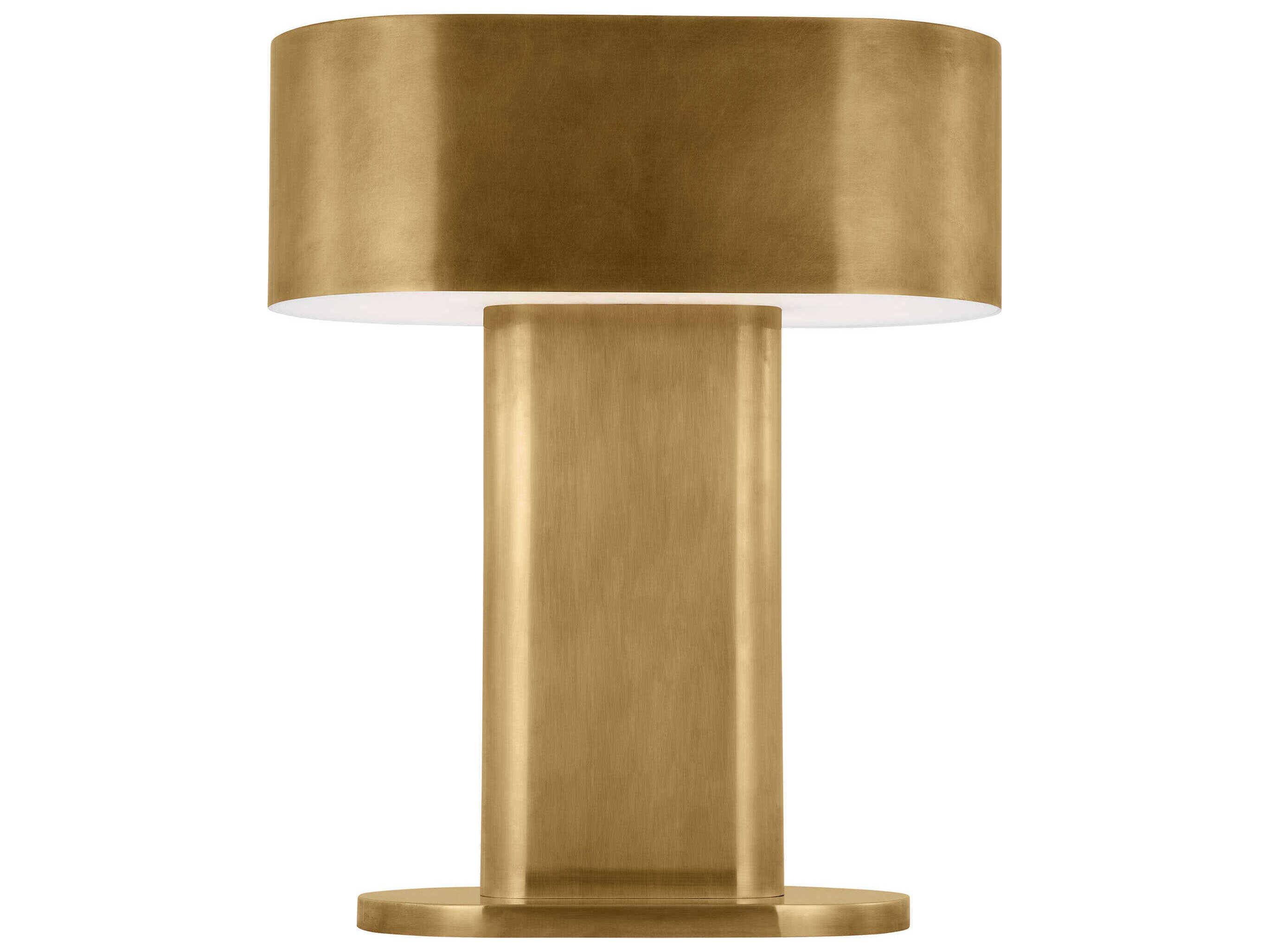 Visual Comfort Modern Wyllis Natural Brass White Alabaster Diffuser Table Lamp