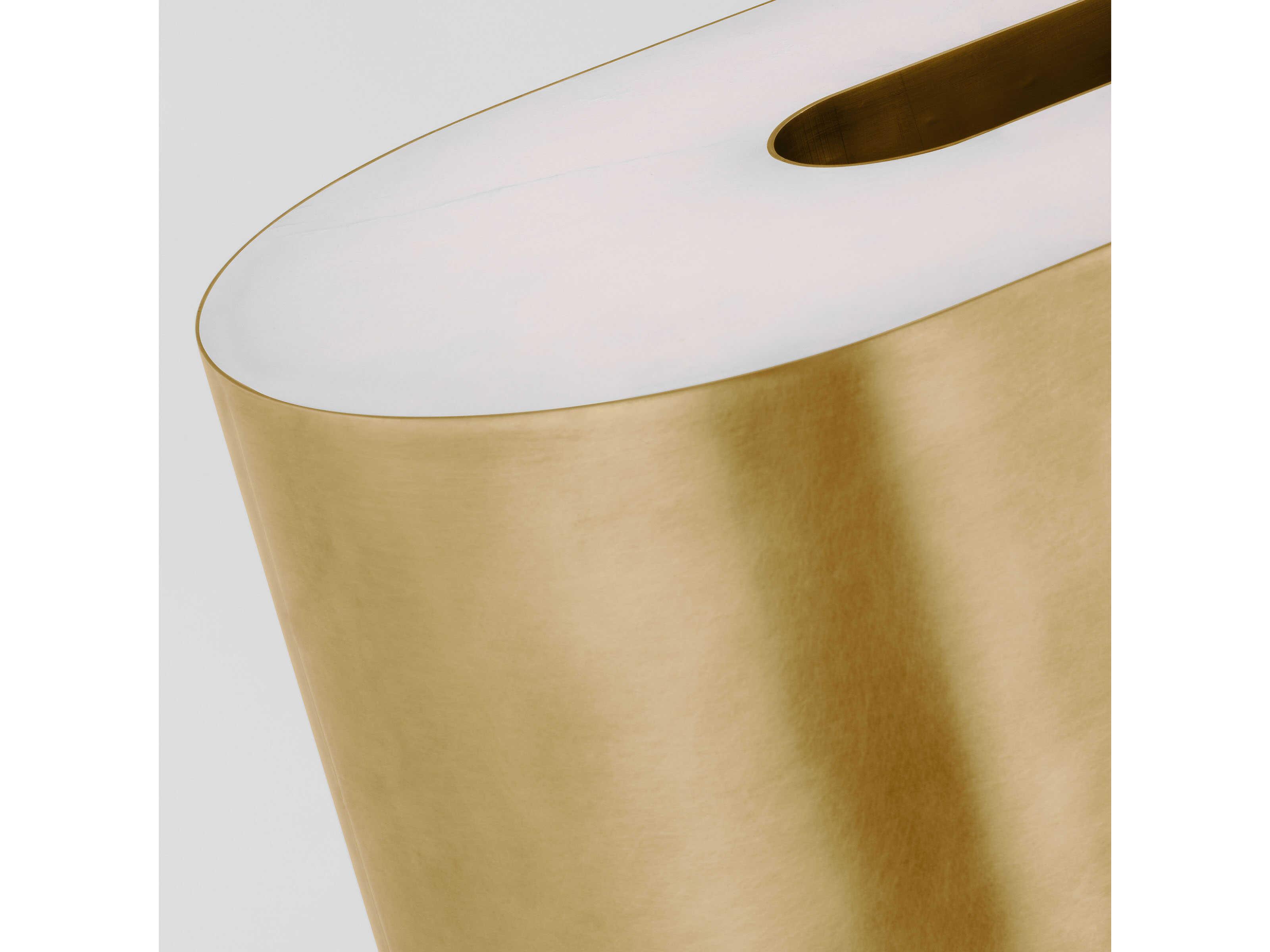 Visual Comfort Modern Wyllis Natural Brass White Alabaster Diffuser Table Lamp