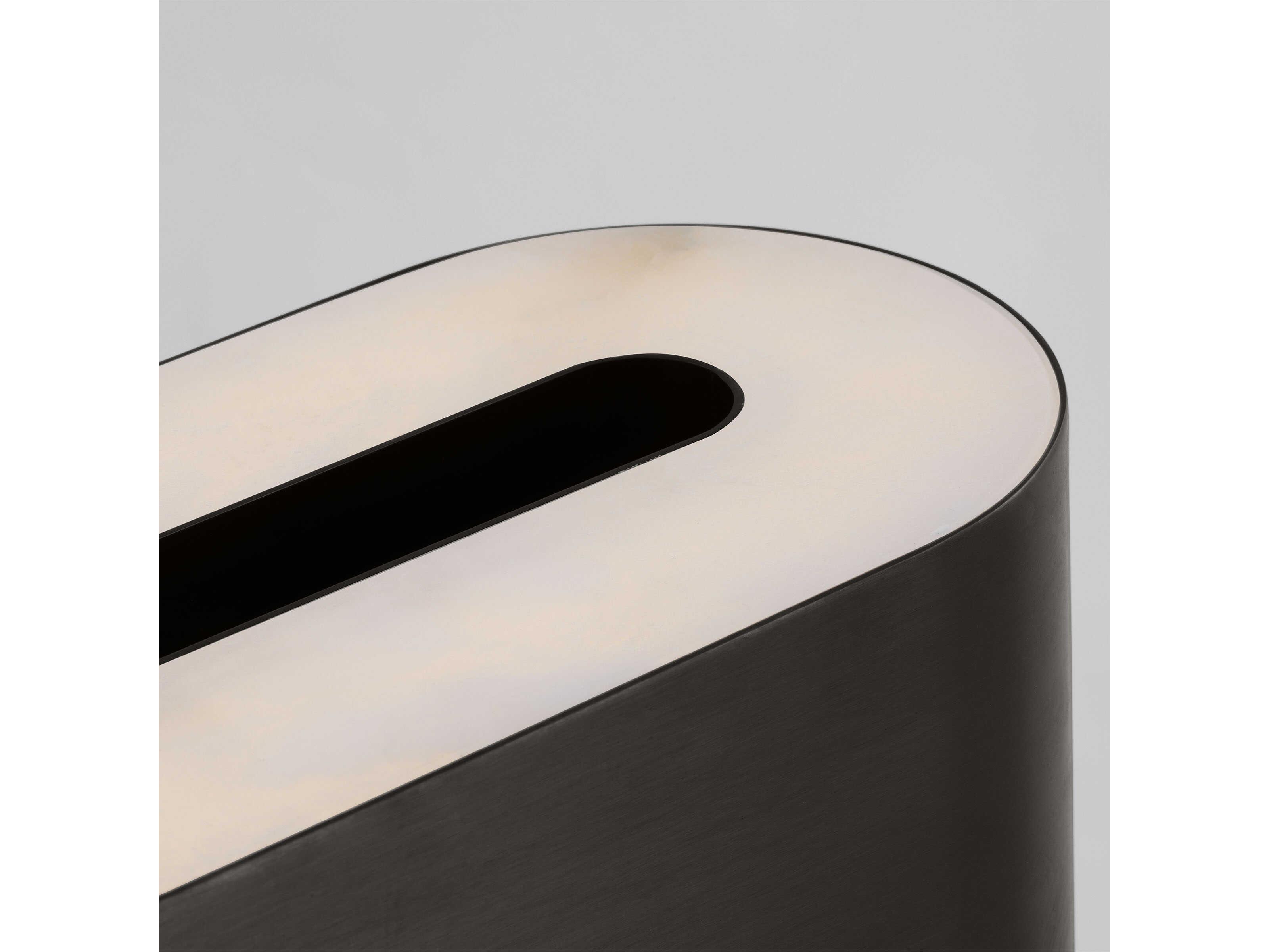 Visual Comfort Modern Wyllis Dark Bronze White Alabaster Diffuser Table Lamp