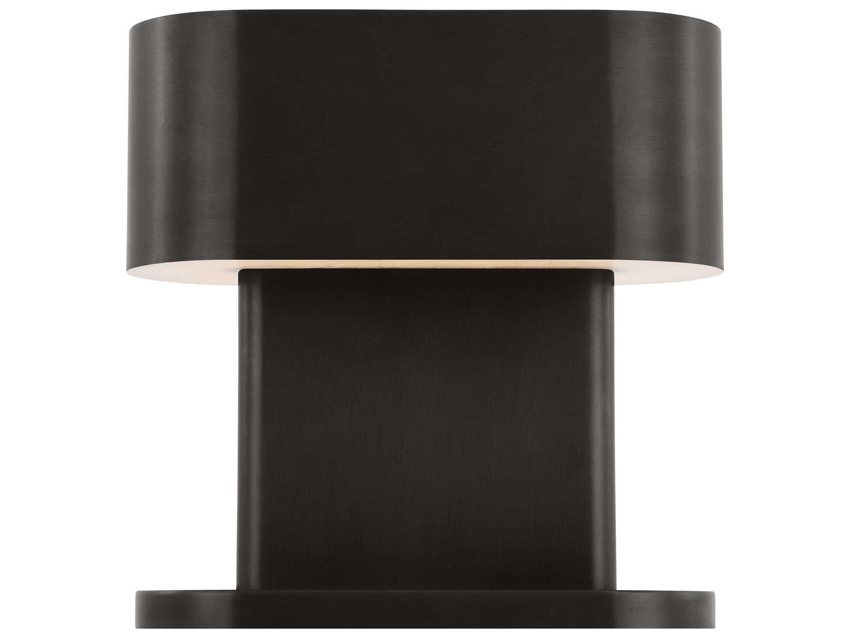 Visual Comfort Modern Wyllis Dark Bronze White Alabaster Diffuser Table Lamp