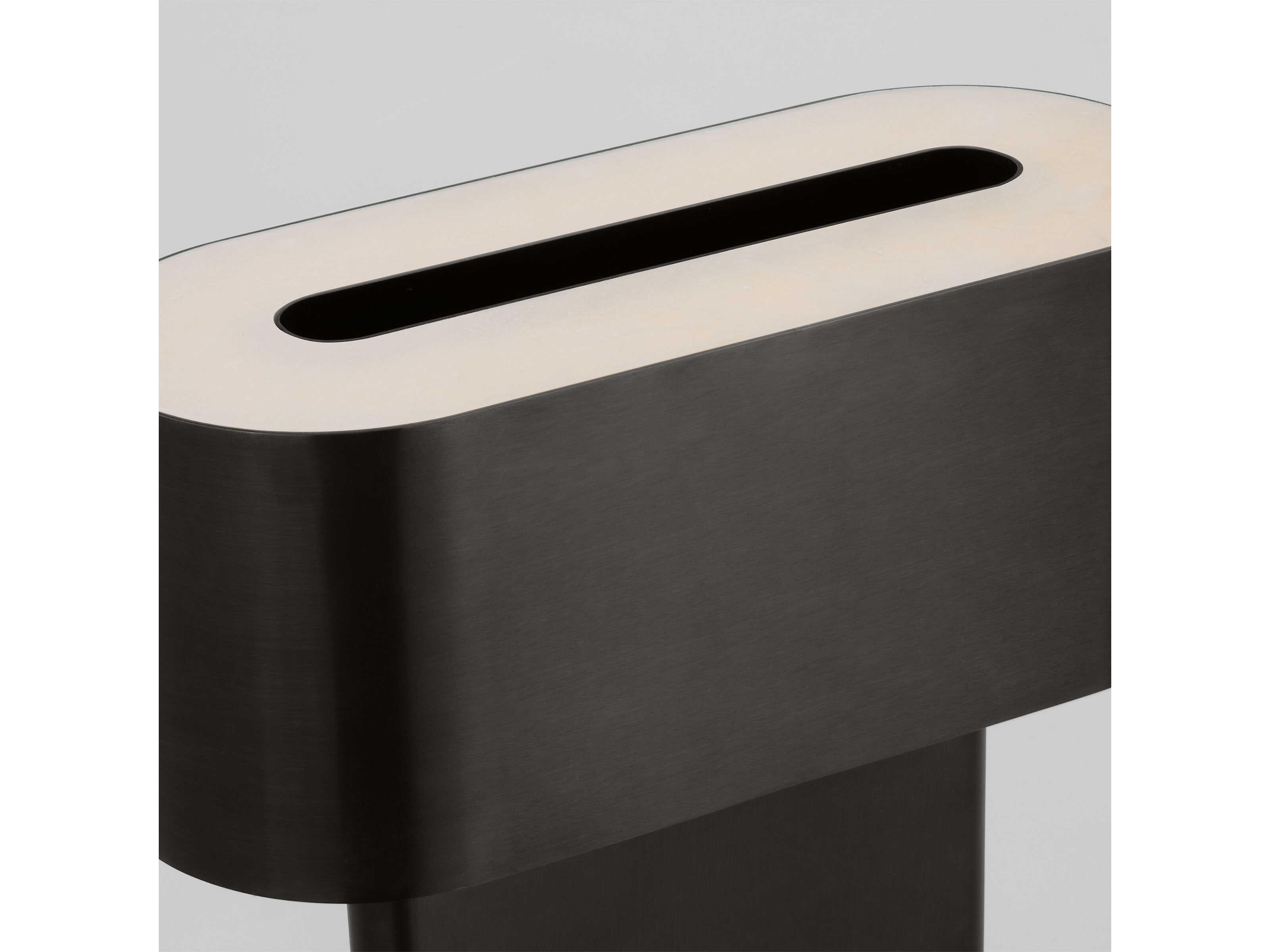 Visual Comfort Modern Wyllis Dark Bronze White Alabaster Diffuser Table Lamp