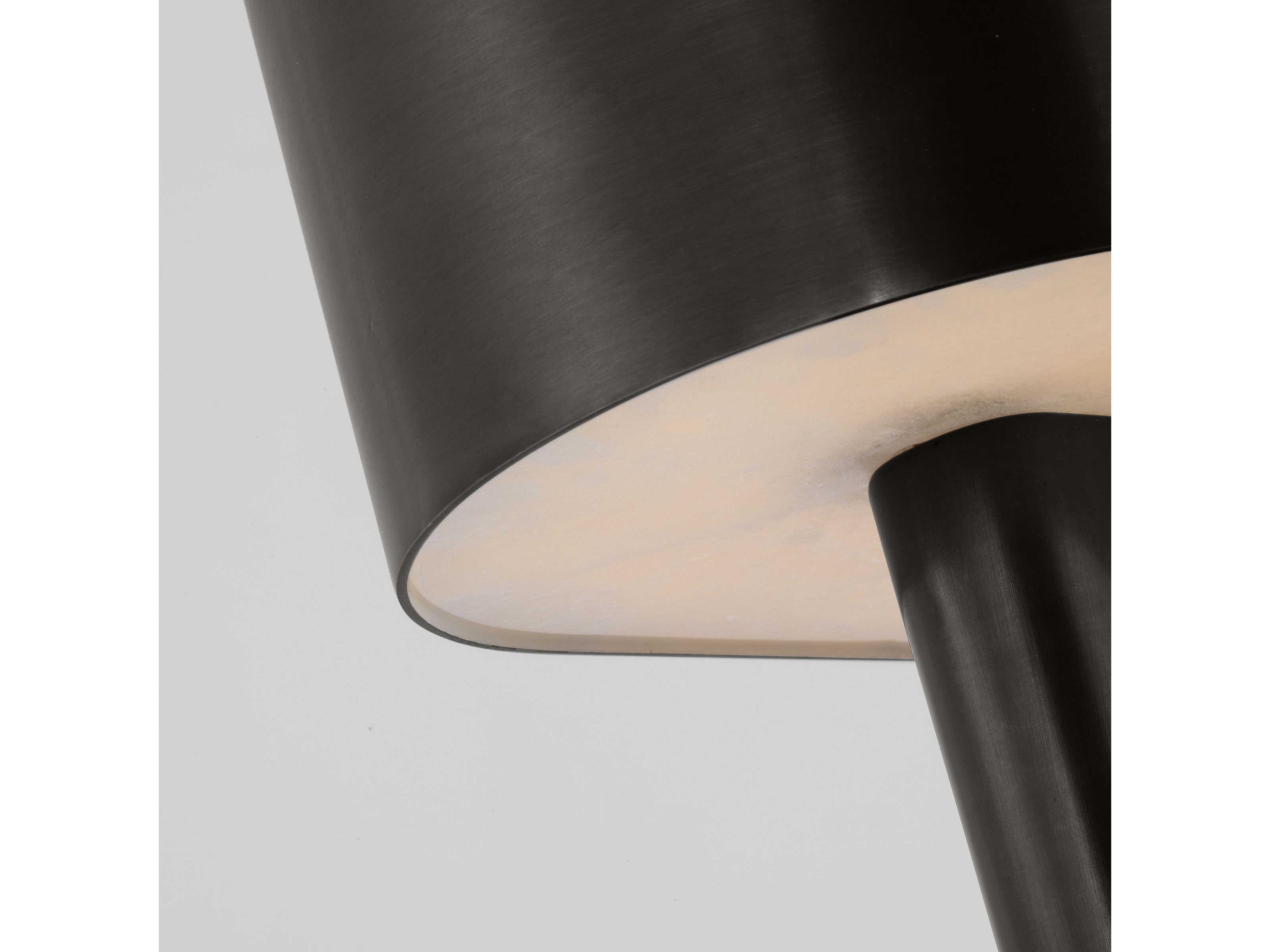 Visual Comfort Modern Wyllis Dark Bronze White Alabaster Diffuser Table Lamp