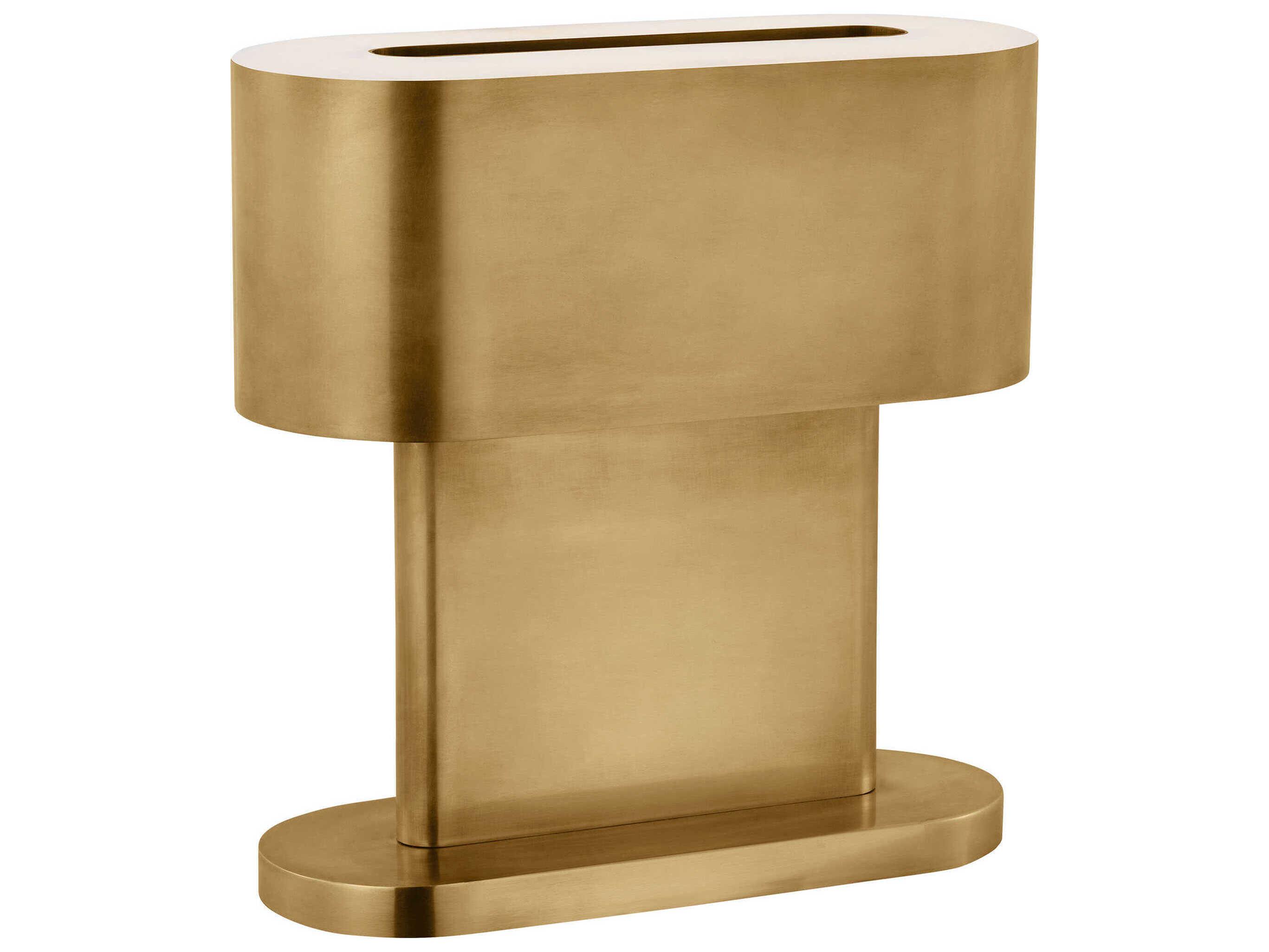 Visual Comfort Modern Wyllis Natural Brass White Alabaster Diffuser Table Lamp