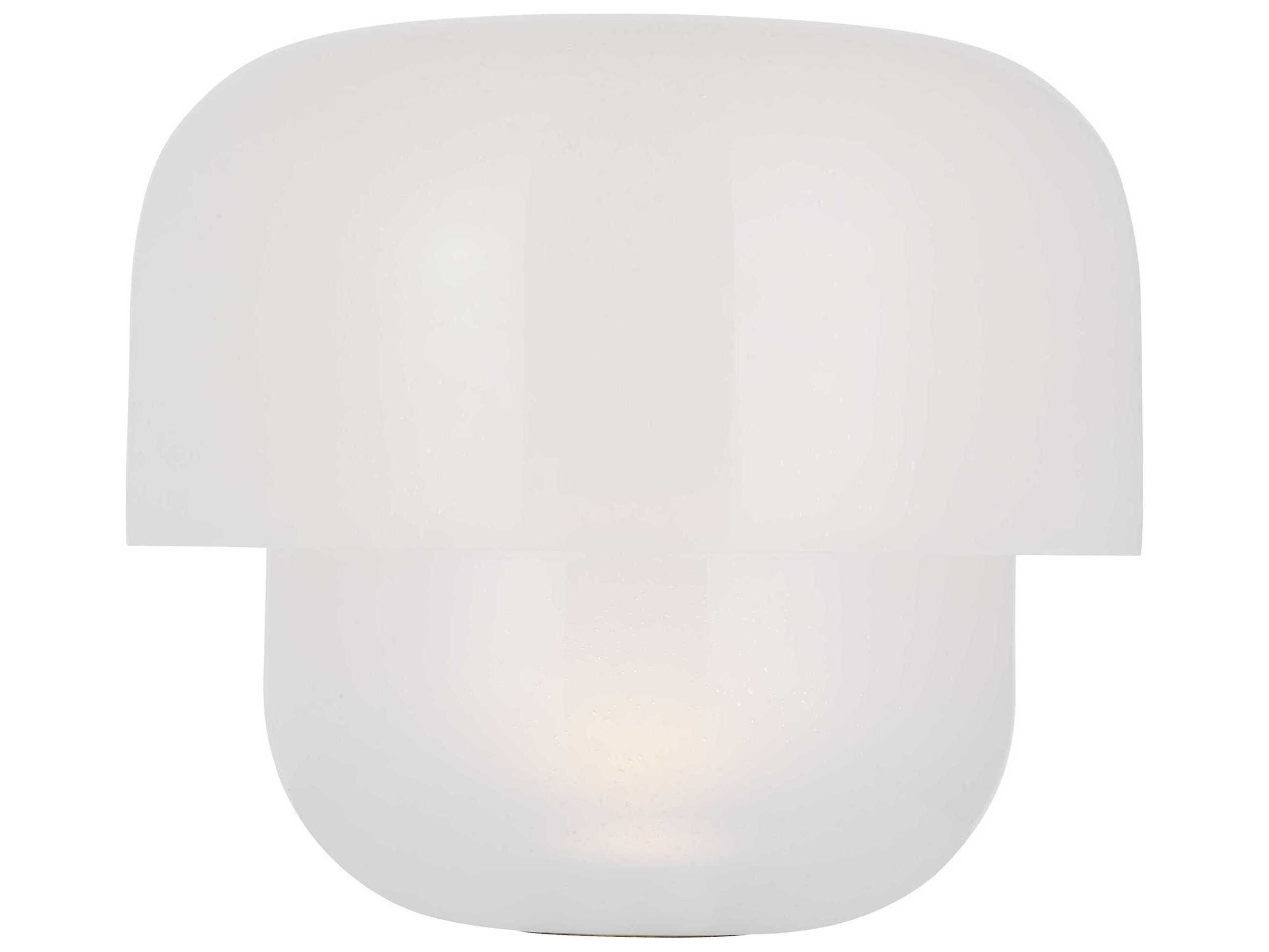 Visual Comfort Modern Bolete Hand Rubbed Antique Brass Seeded Cream Glass White Table Lamp