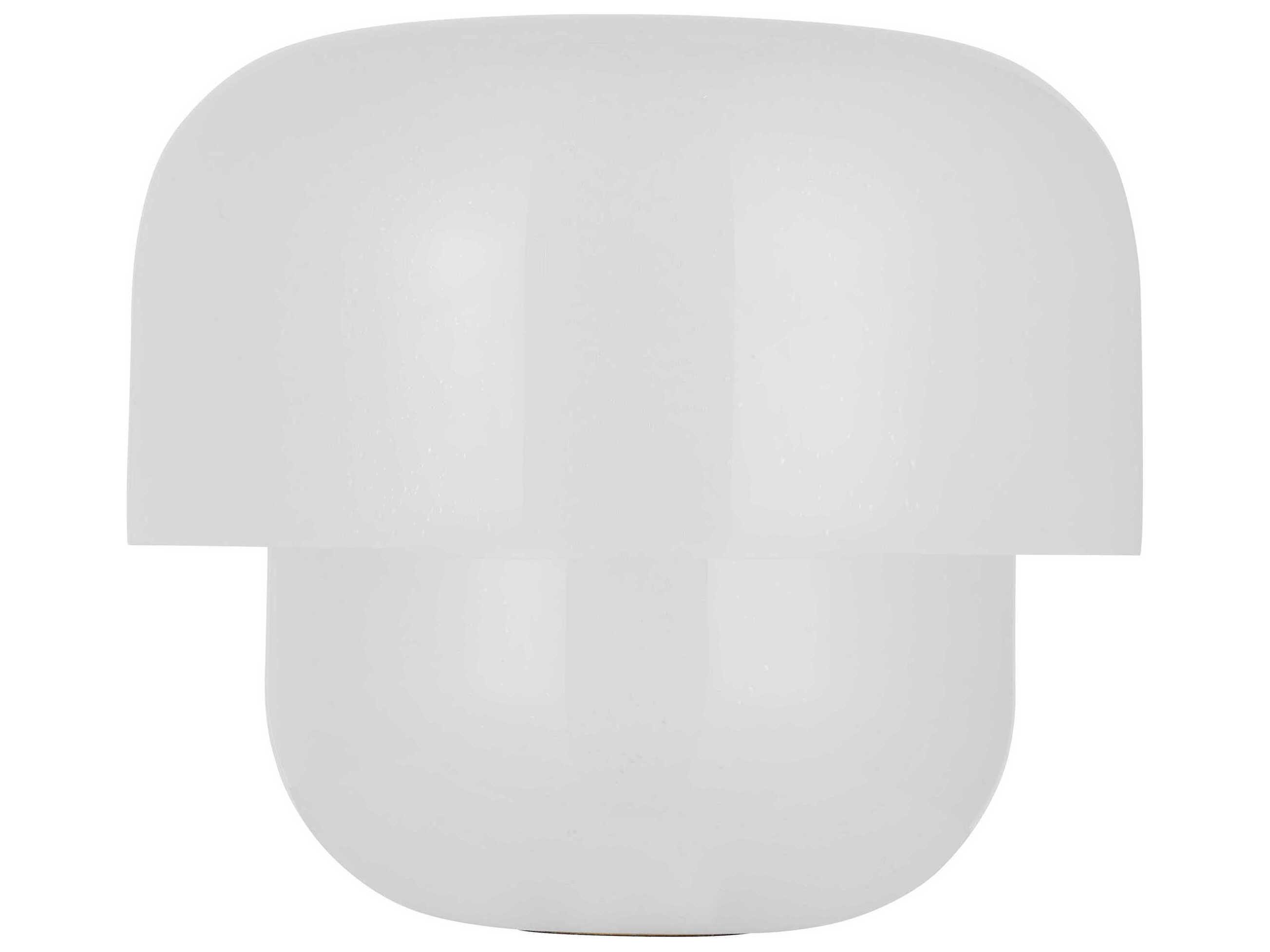 Visual Comfort Modern Bolete Hand Rubbed Antique Brass Seeded Cream Glass White Table Lamp