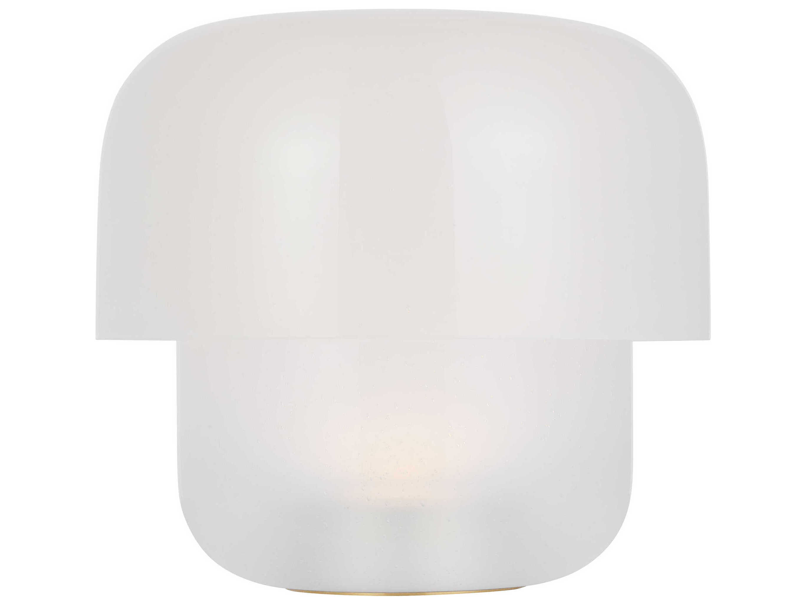 Visual Comfort Modern Bolete Hand Rubbed Antique Brass Seeded Cream Glass White Table Lamp