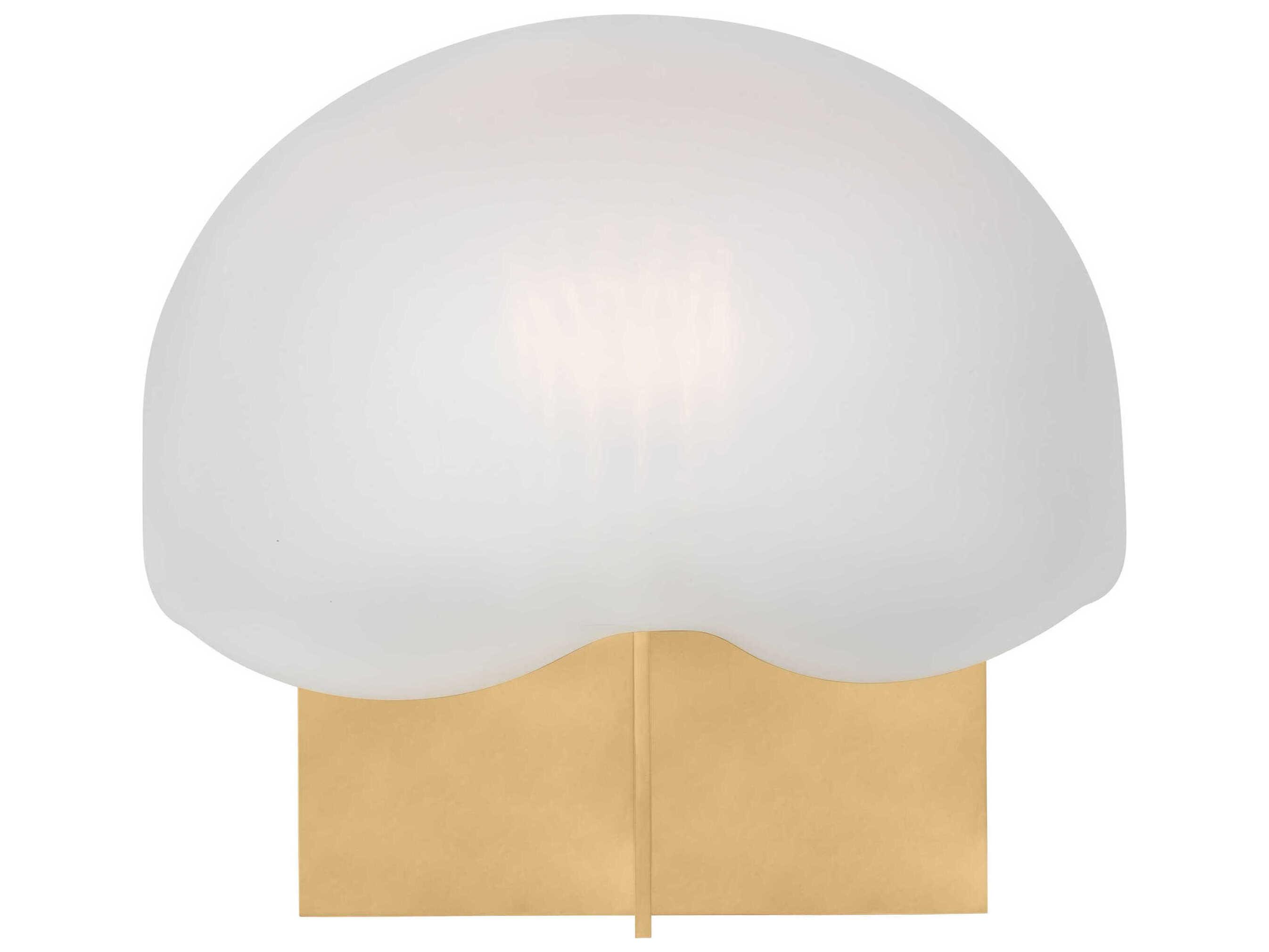 Visual Comfort Modern Fio Hand Rubbed Antique Brass Clear Etched Glass Table Lamp