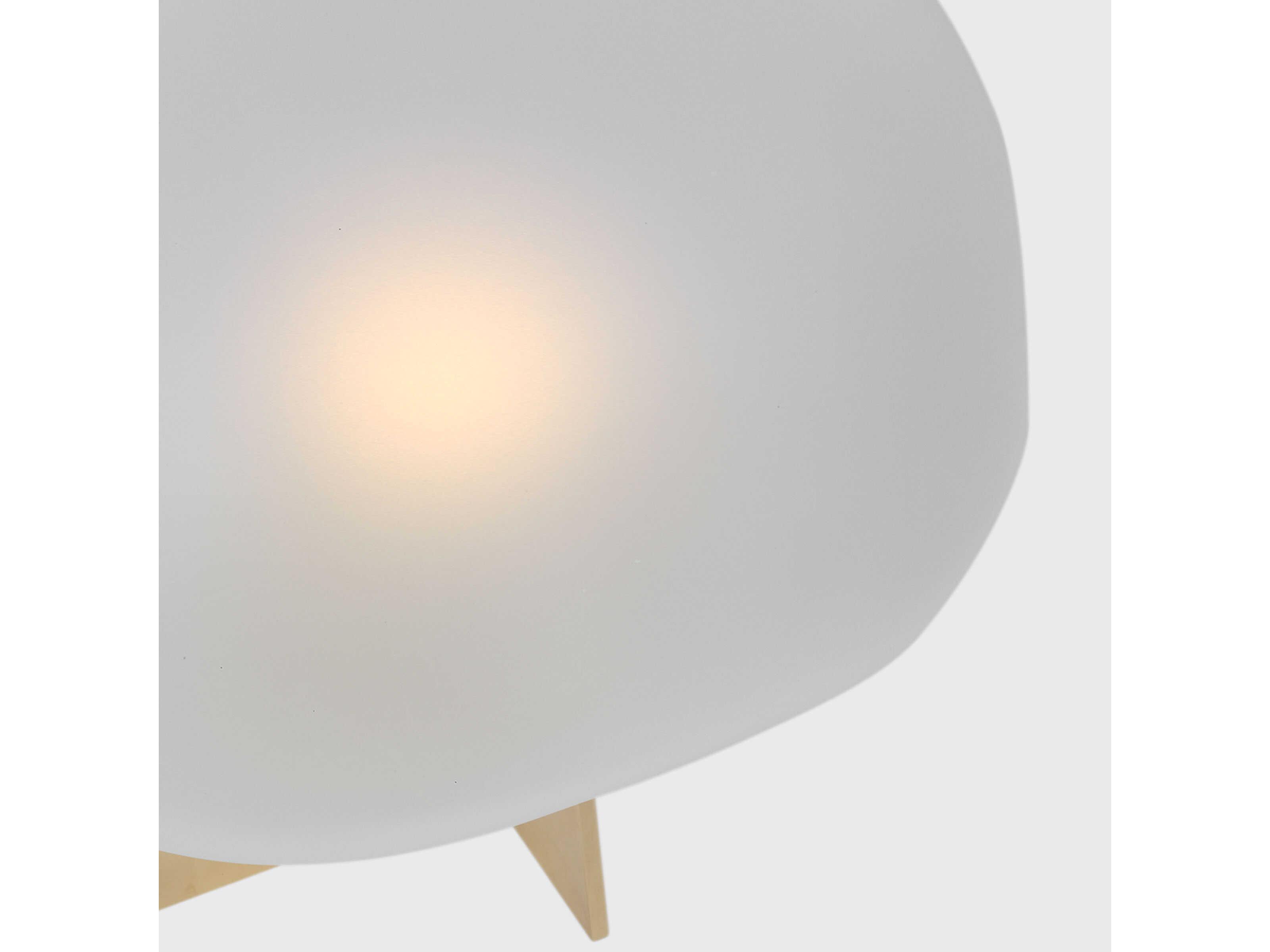 Visual Comfort Modern Fio Hand Rubbed Antique Brass Clear Etched Glass Table Lamp