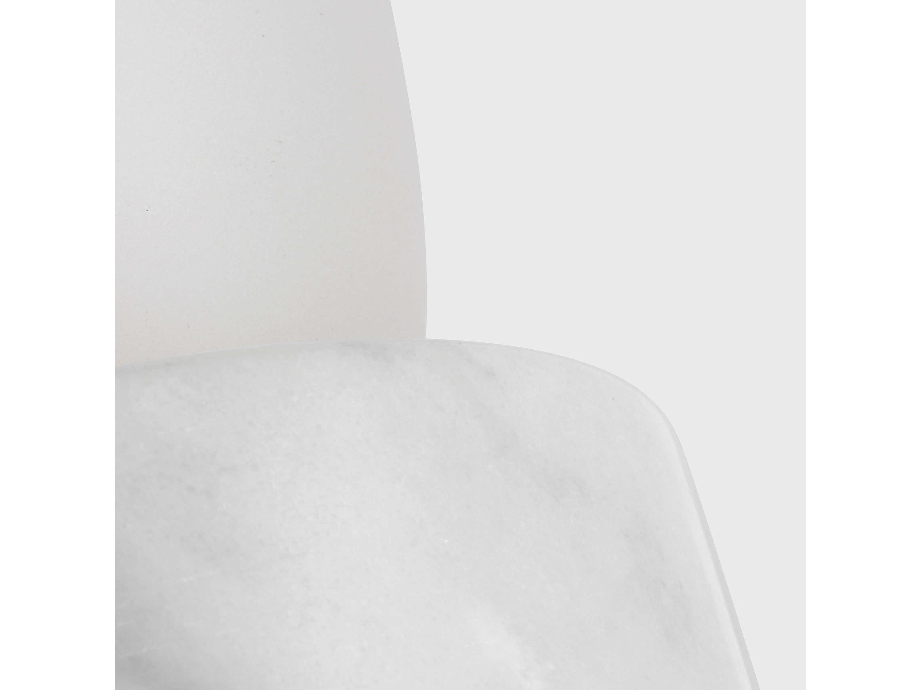 Visual Comfort Modern Volver White Marble Clear Etched Glass Table Lamp