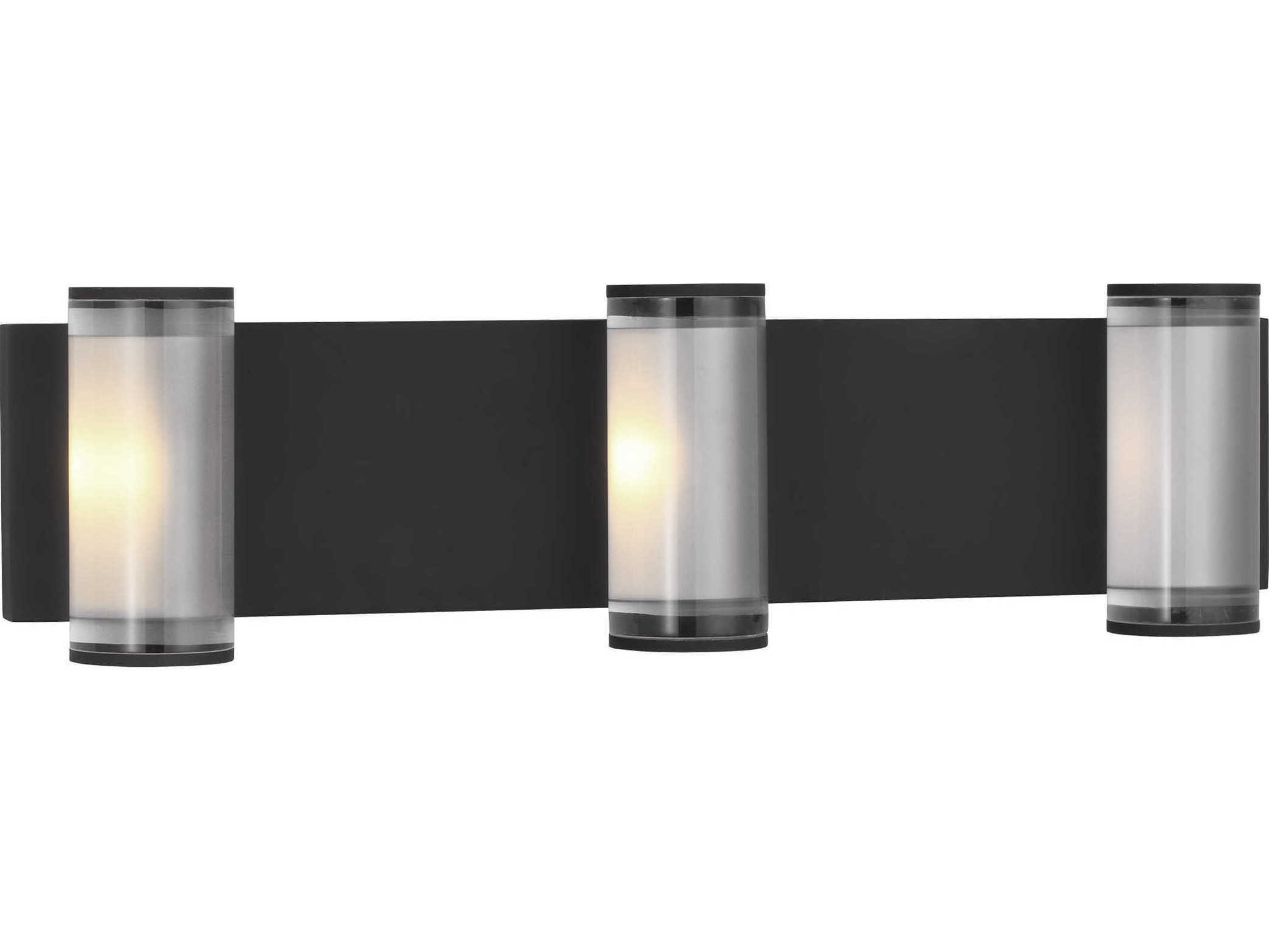 Visual Comfort Modern Esfera 3-Light Nightshade Black Vanity Light