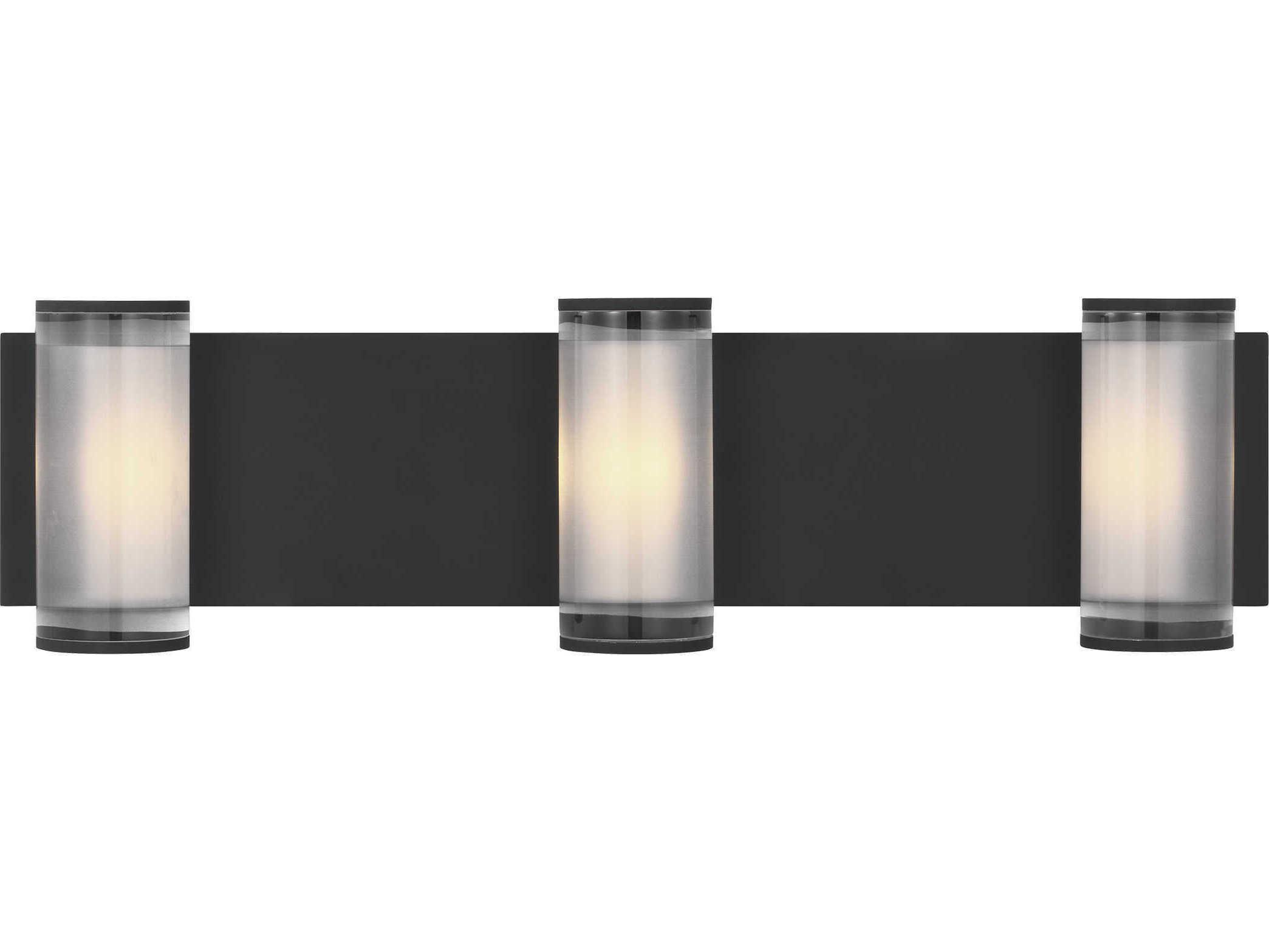 Visual Comfort Modern Esfera 3-Light Nightshade Black Vanity Light