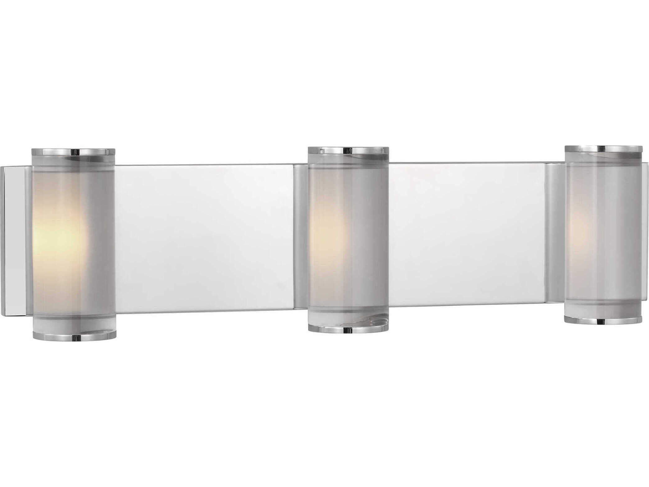 Visual Comfort Modern Esfera 3-Light Polished Nickel Vanity Light