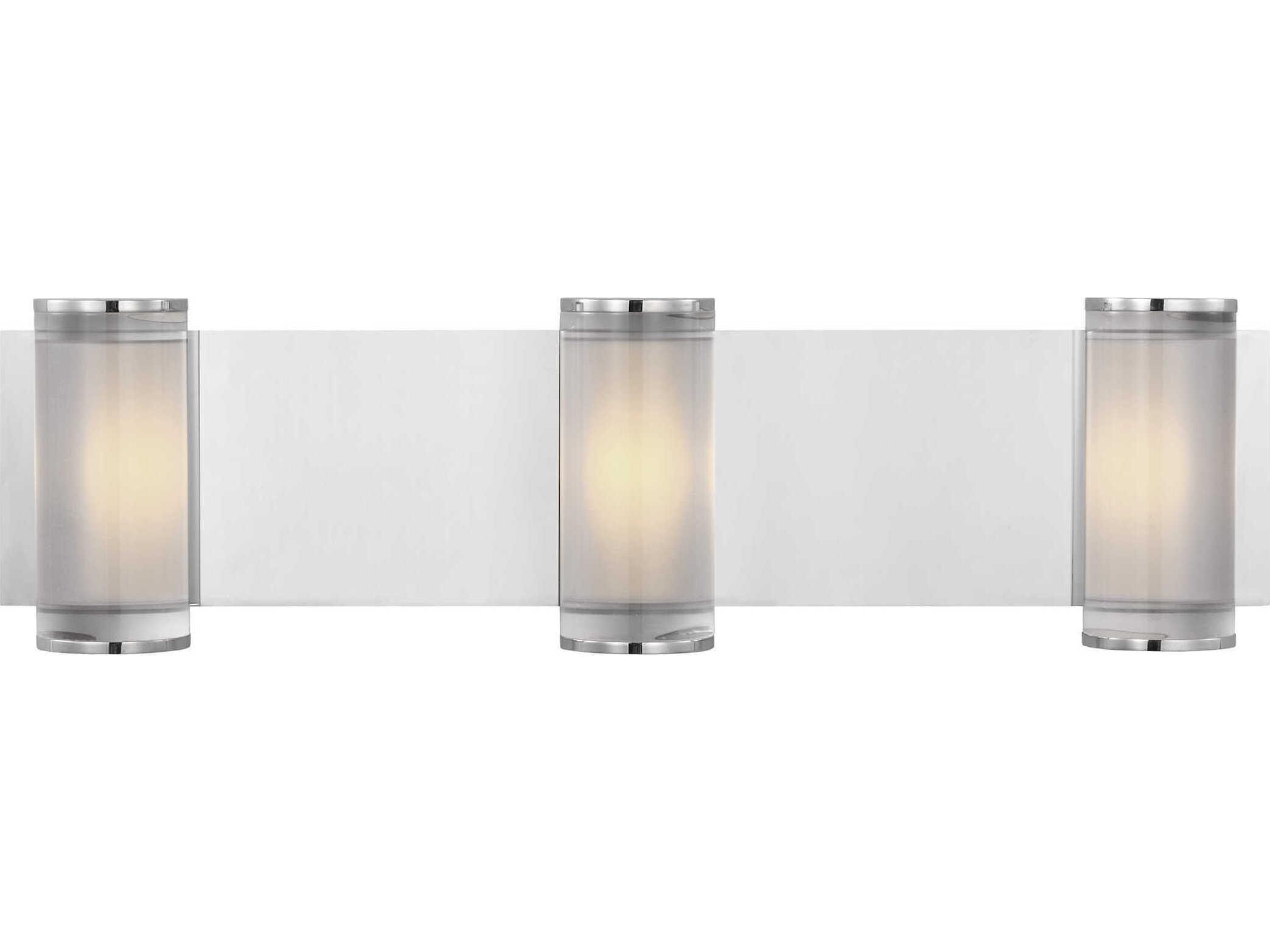 Visual Comfort Modern Esfera 3-Light Polished Nickel Vanity Light