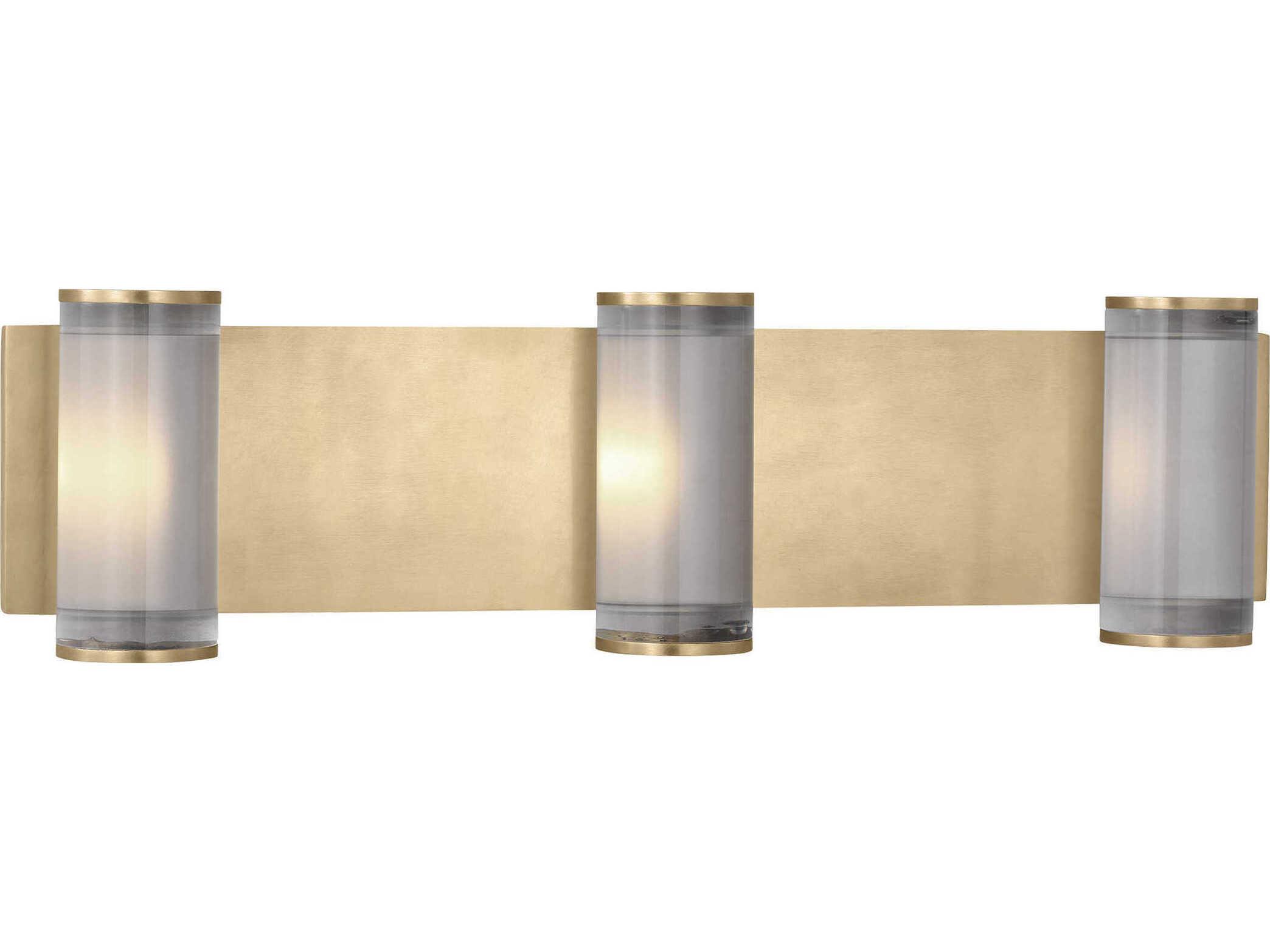 Visual Comfort Modern Esfera 3-Light Natural Brass Vanity Light