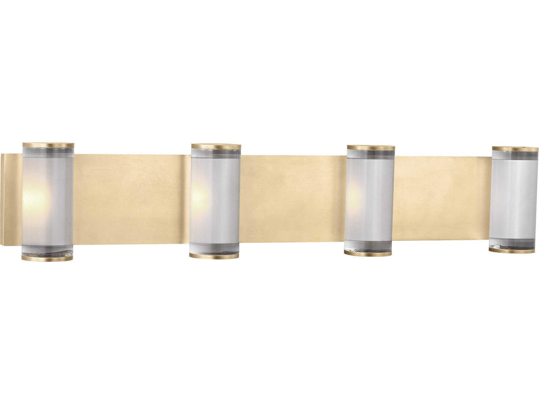 Visual Comfort Modern Esfera 4-Light Natural Brass Vanity Light